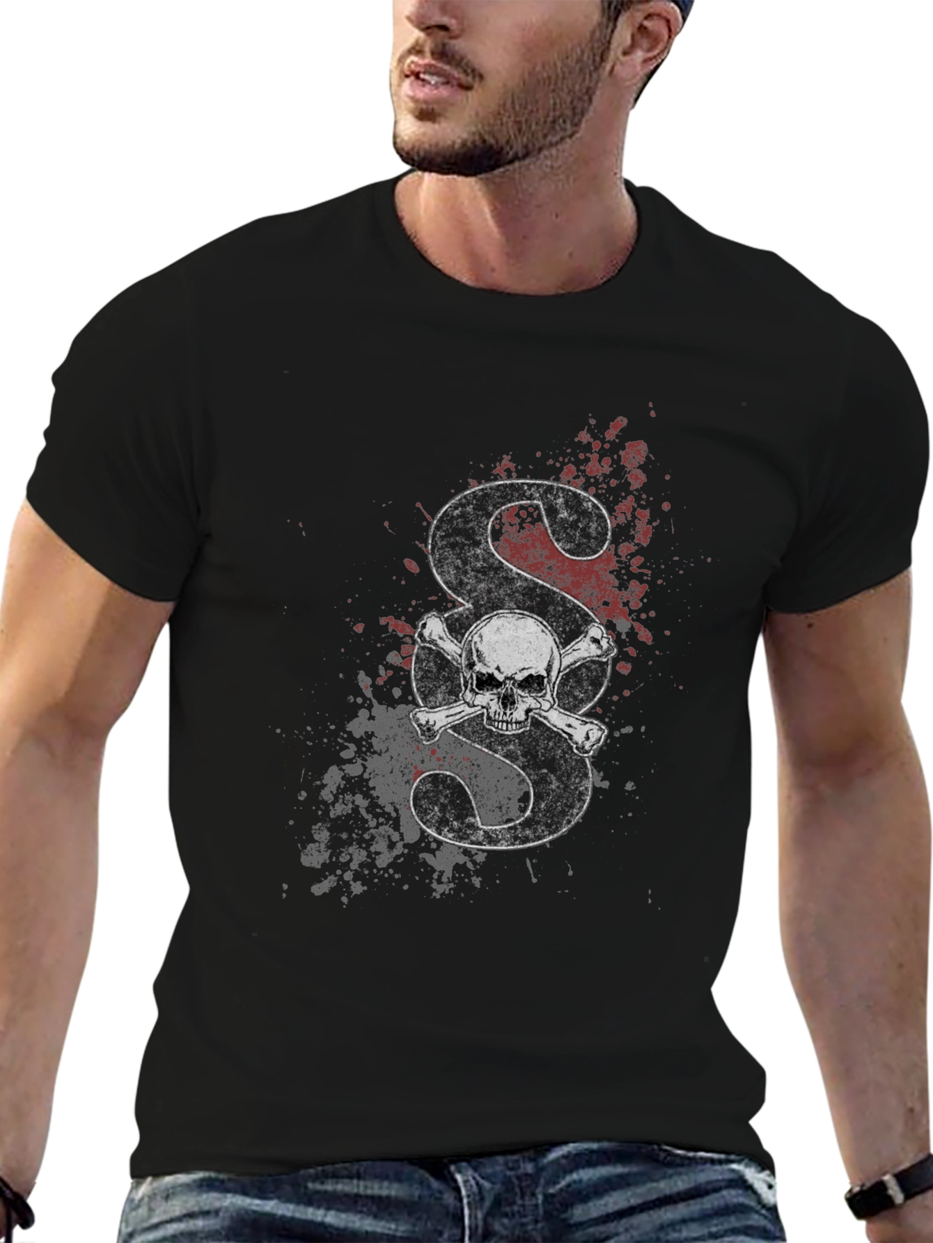 Skull & Crossbones Paragraph Symbol Graphic T-Shirt