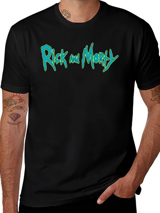 Rick and Morty Graphic Tee - Black Cotton Casual T-Shirt