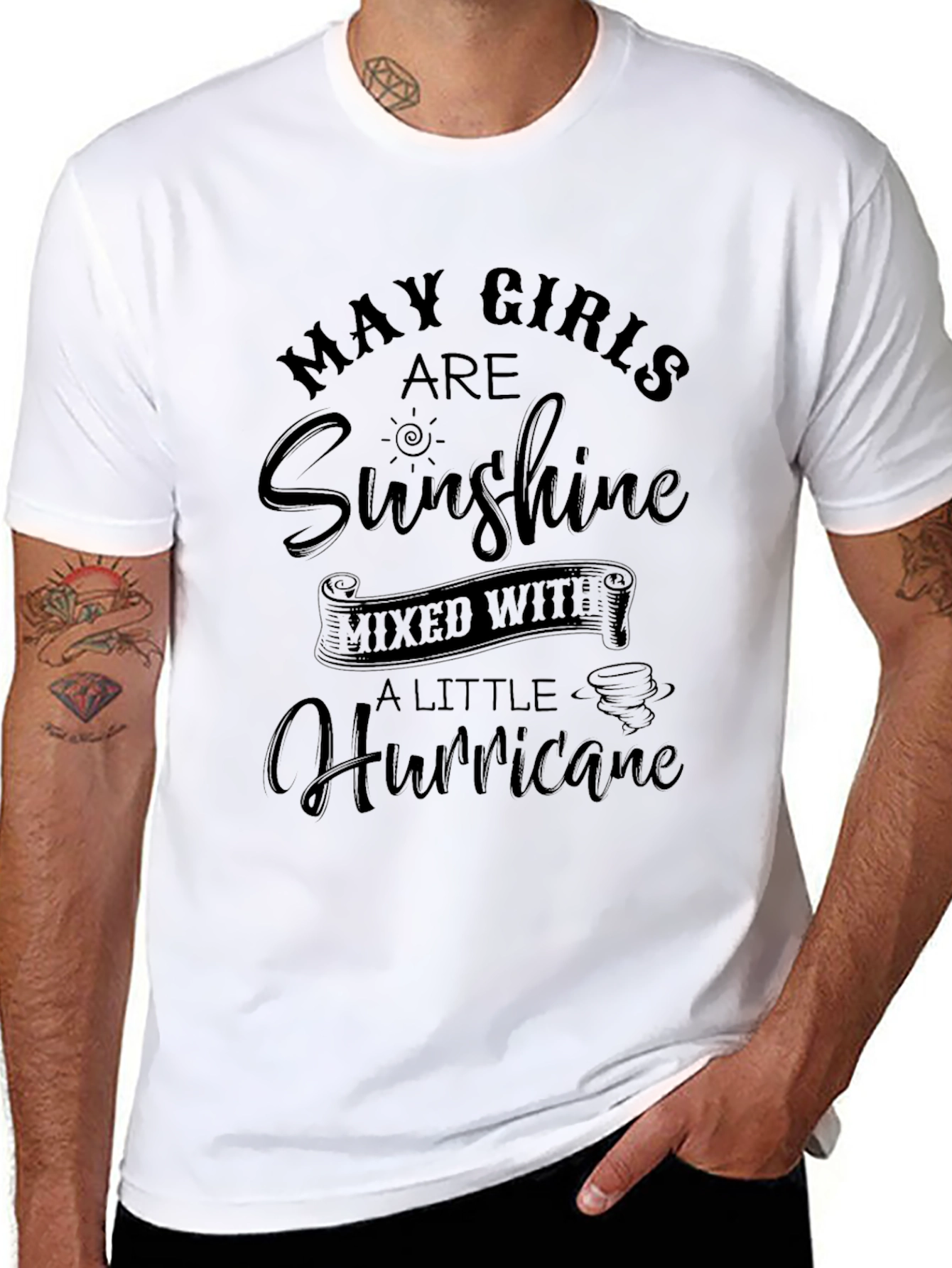 May Girls Sunshine Hurricane Black Graphic T-Shirt