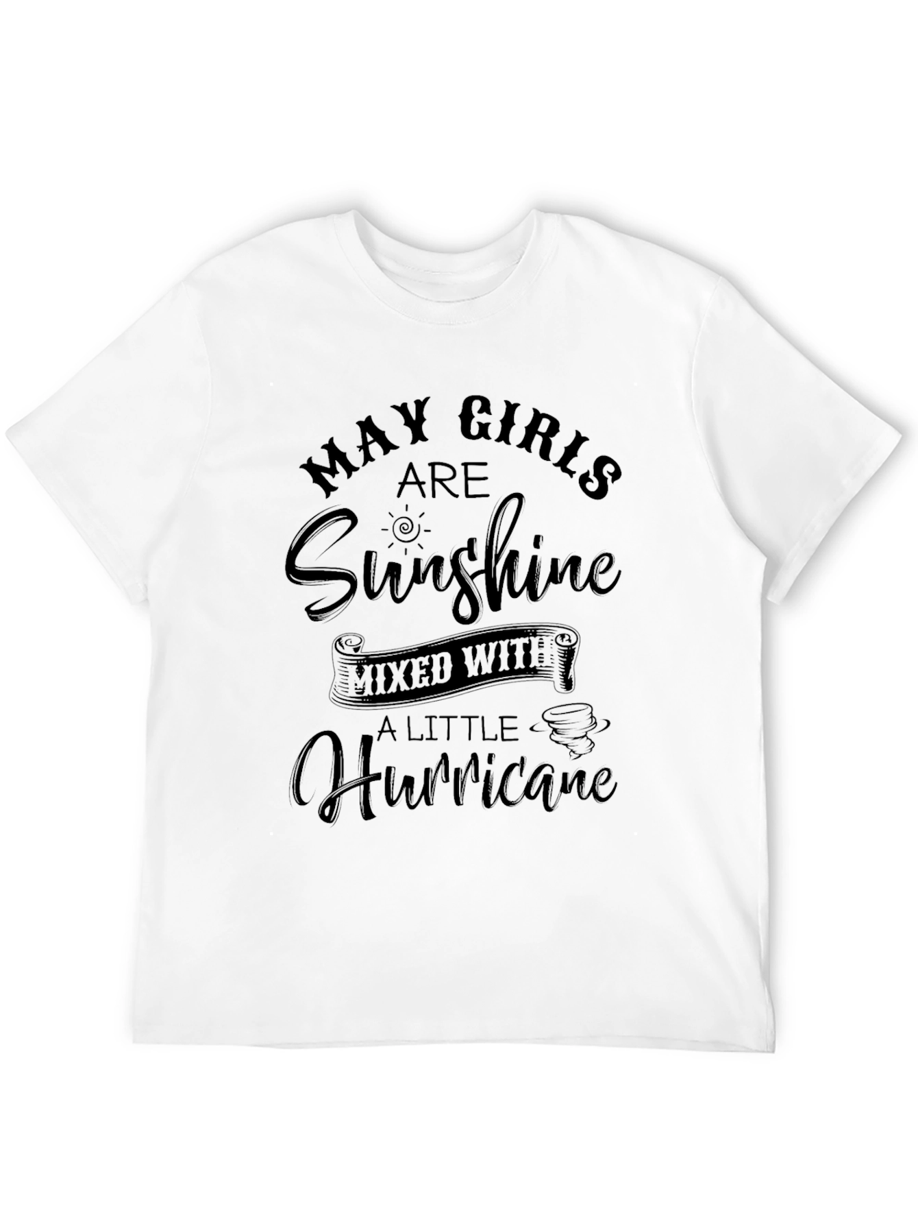 May Girls Sunshine Hurricane Black Graphic T-Shirt