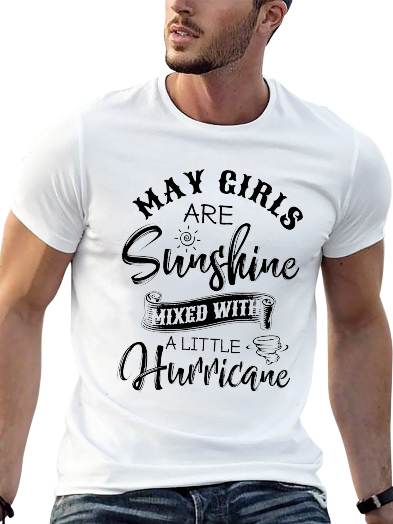 May Girls Sunshine Hurricane Black Graphic T-Shirt
