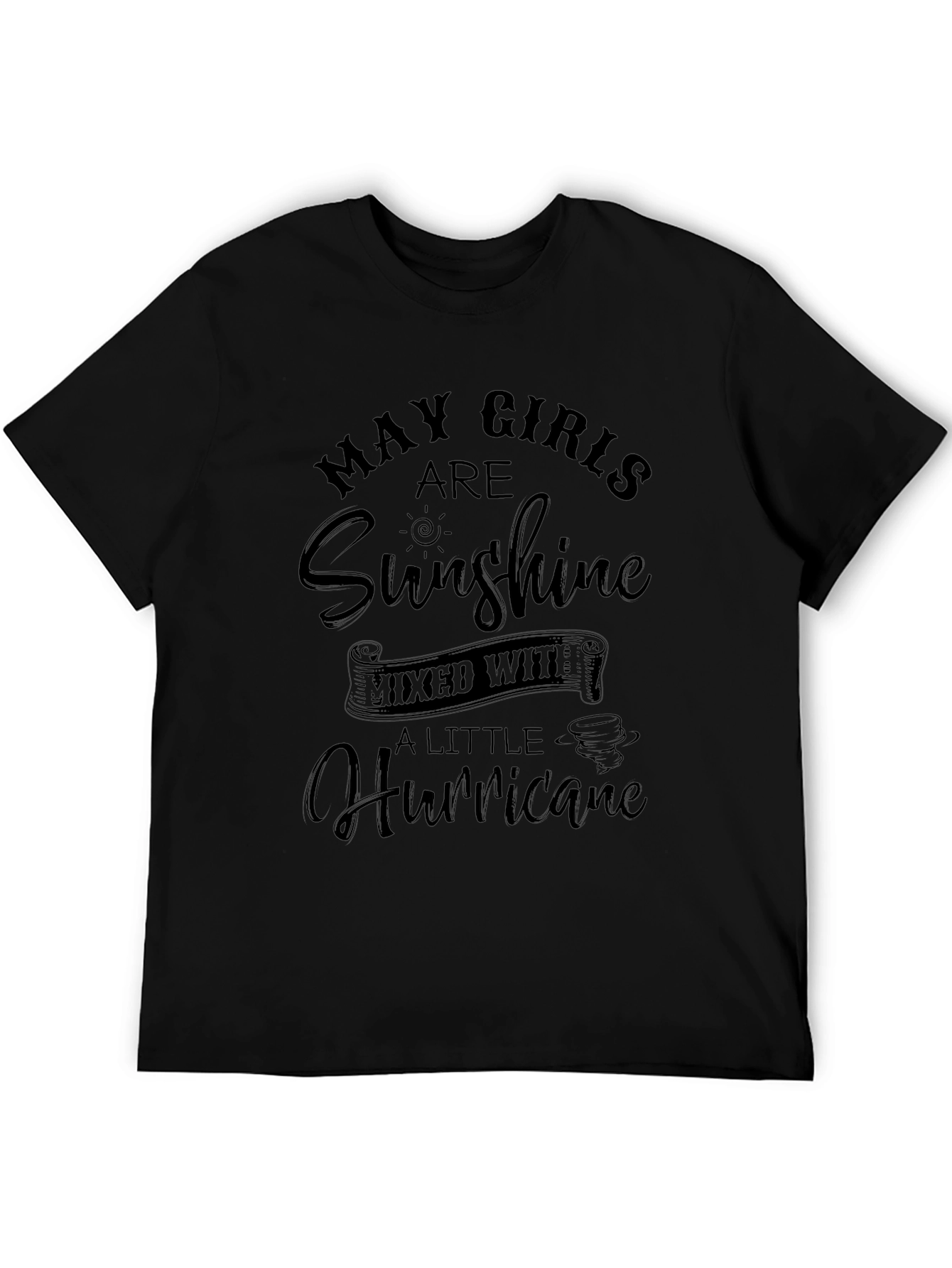 May Girls Sunshine Hurricane Black Graphic T-Shirt
