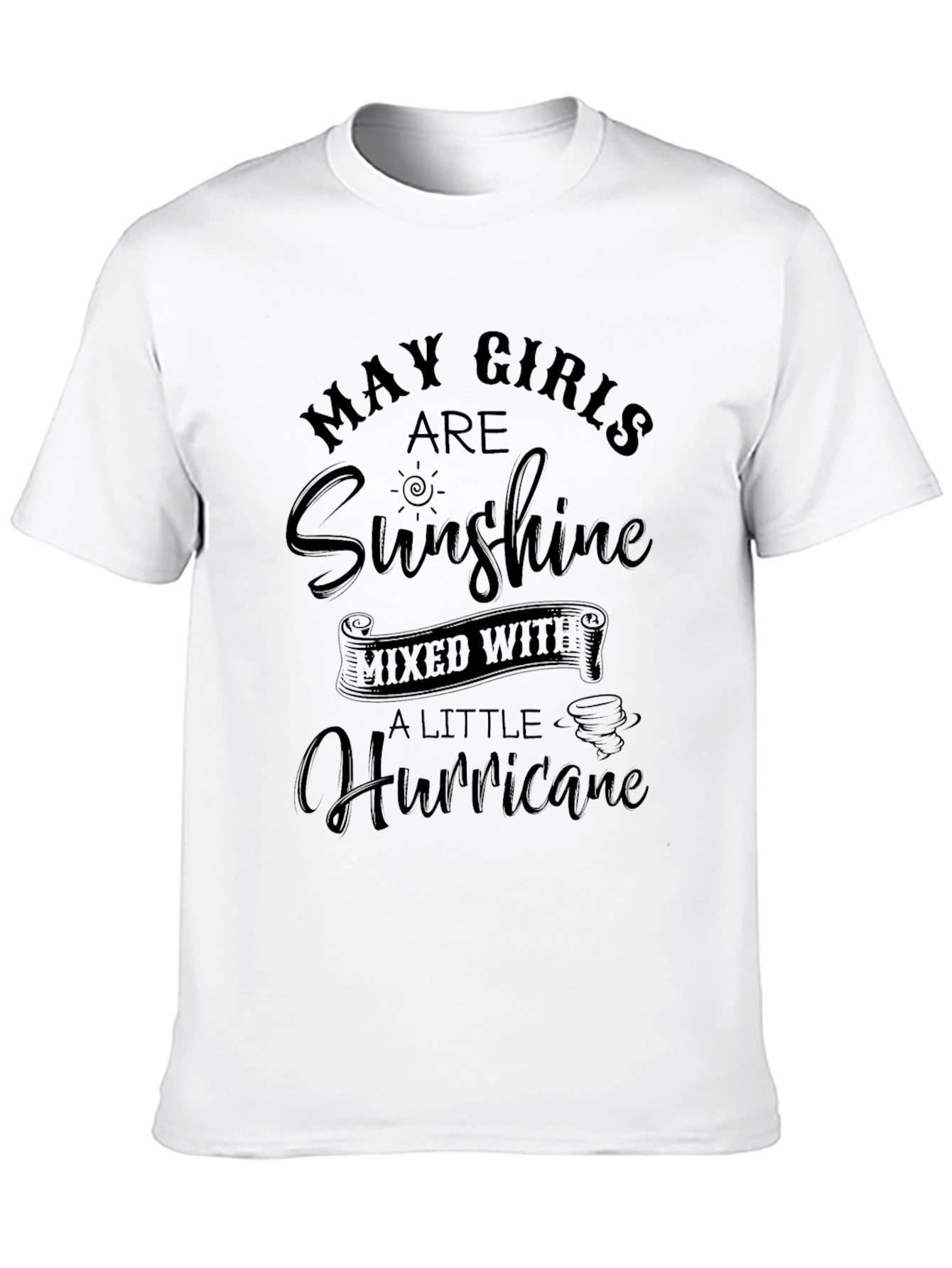 May Girls Sunshine Hurricane Black Graphic T-Shirt