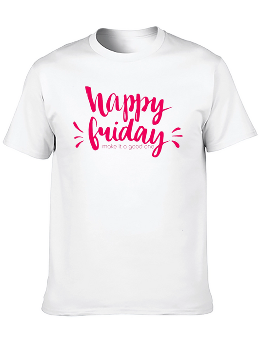 Happy Friday Graphic T-Shirt - Casual Black Tee