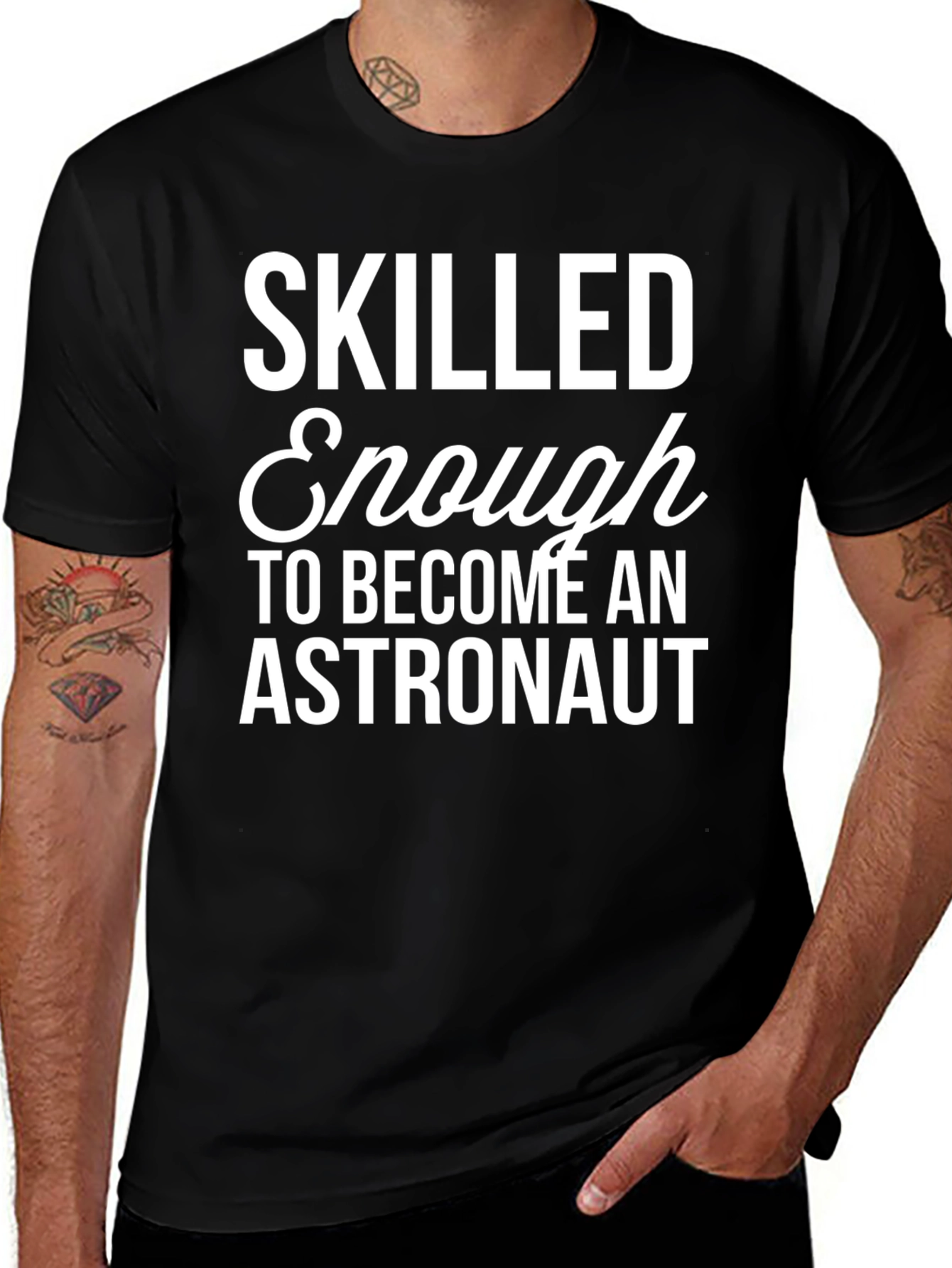 Skilled Enough Astronaut Black T-Shirt