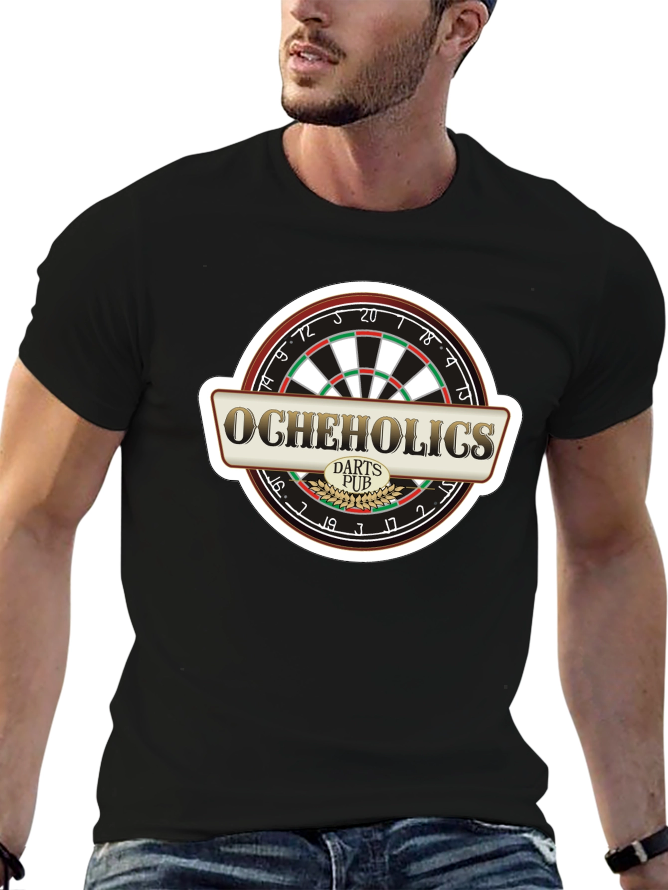Ocheholics Darts Pub Black T-Shirt