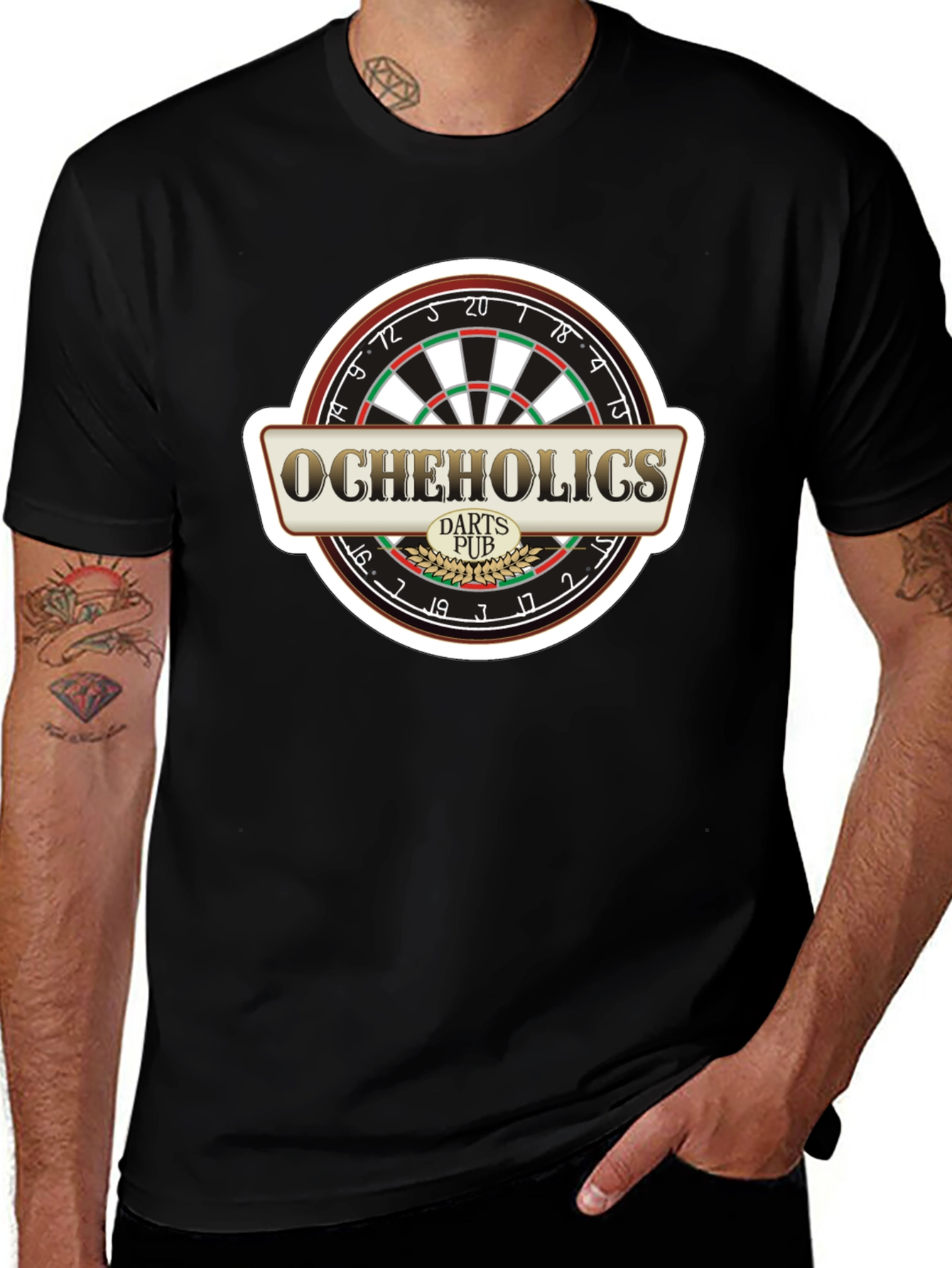 Ocheholics Darts Pub Black T-Shirt