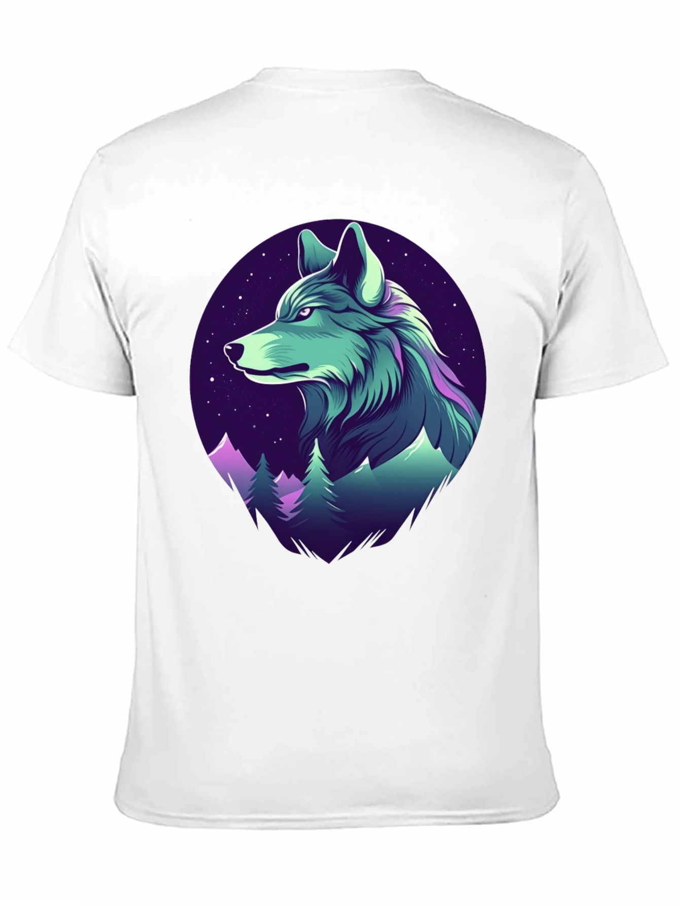 Wolf Mountain Graphic Tee - Black Crew Neck