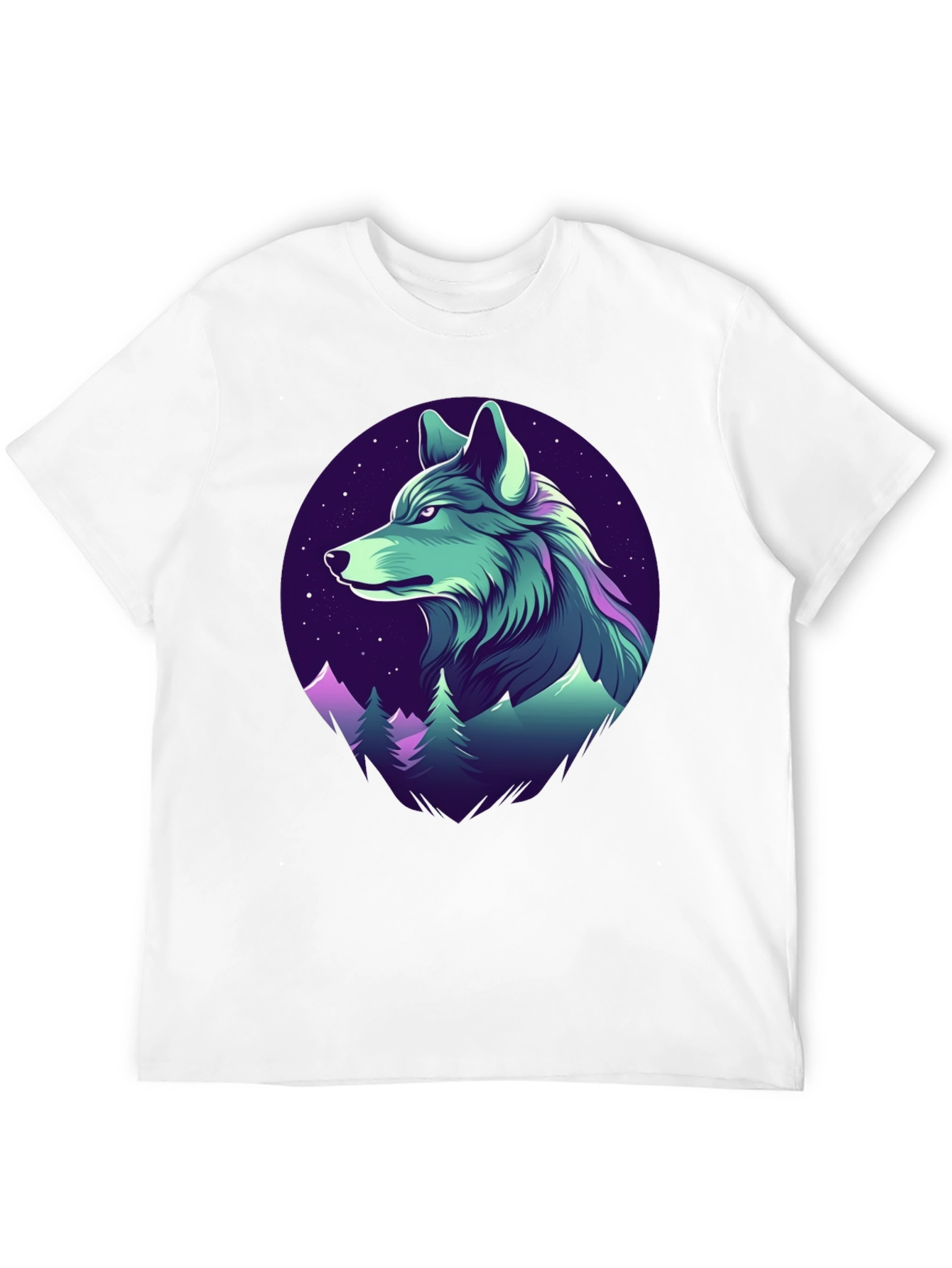 Wolf Mountain Graphic Tee - Black Crew Neck