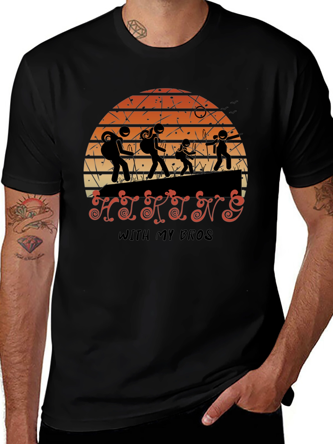 Hiking With My Bros Graphic T-Shirt