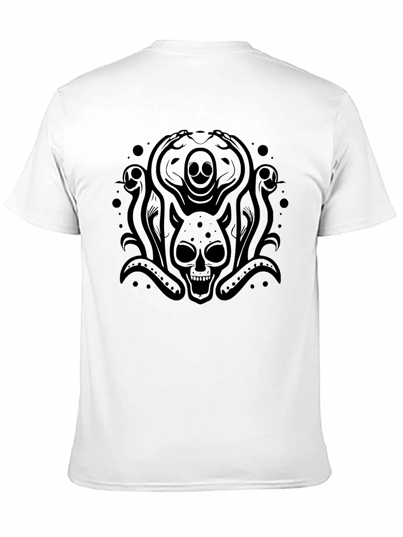 Skull Octopus Graphic Tee - Mens Black T-Shirt