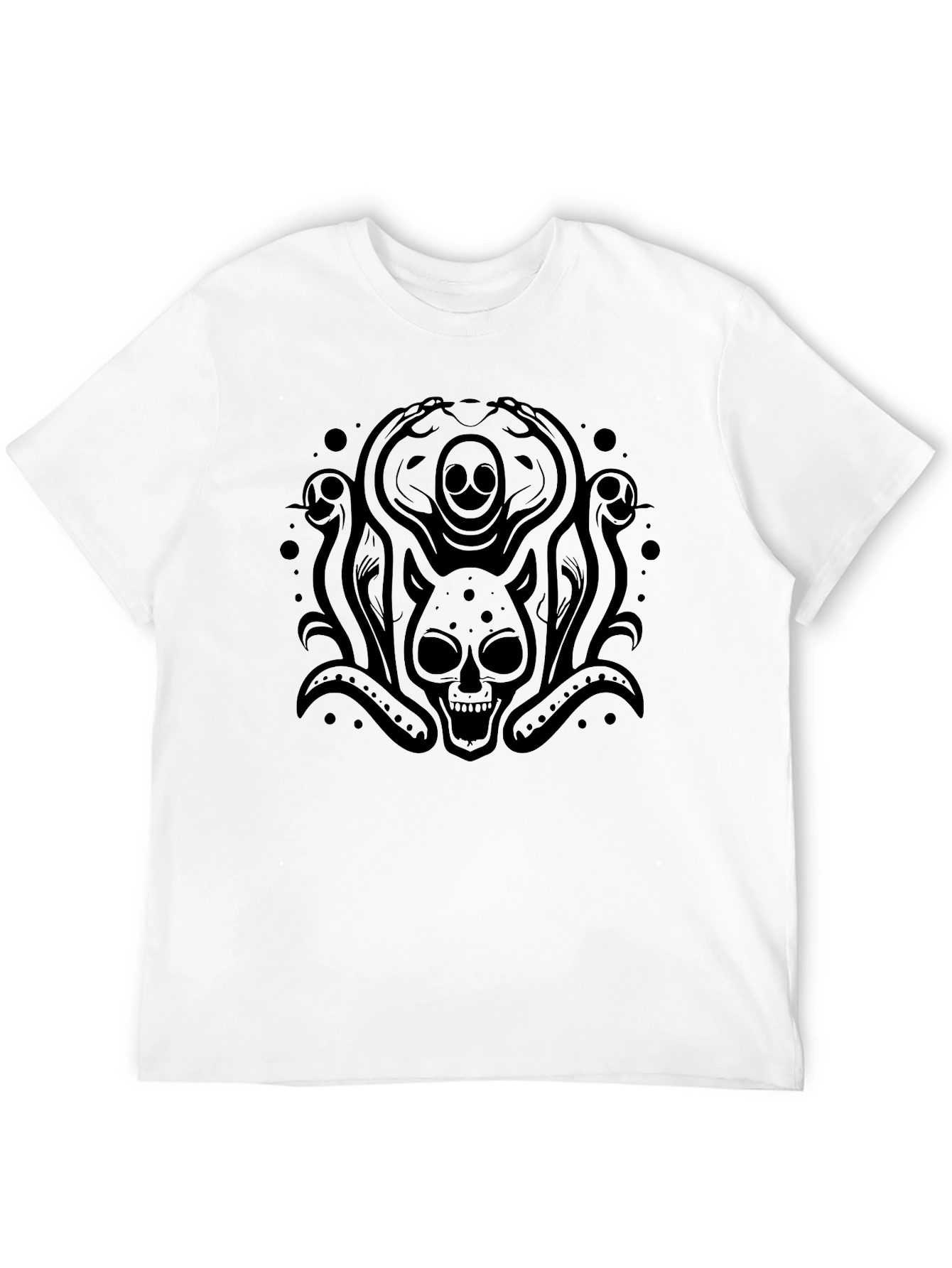 Skull Octopus Graphic Tee - Mens Black T-Shirt