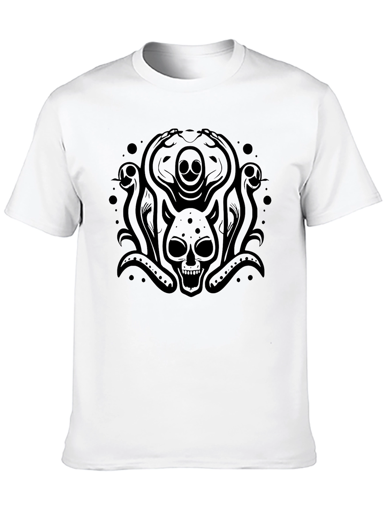 Skull Octopus Graphic Tee - Mens Black T-Shirt