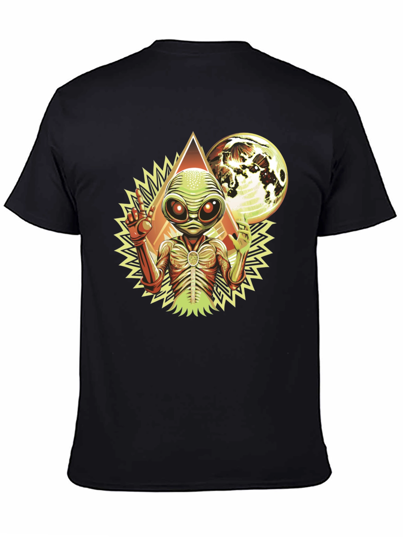 Alien Graphic Tee - Black Cotton Blend