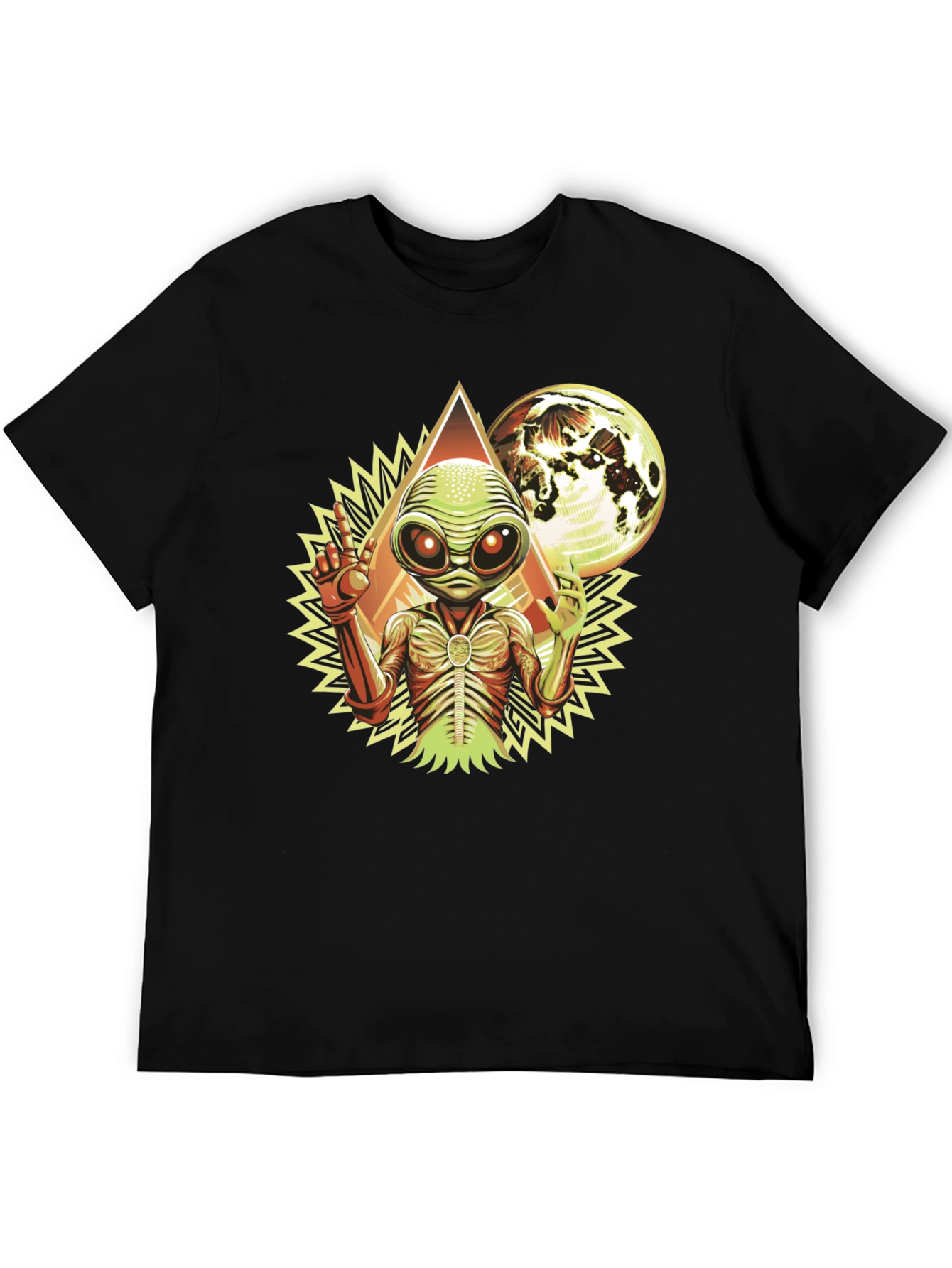 Alien Graphic Tee - Black Cotton Blend