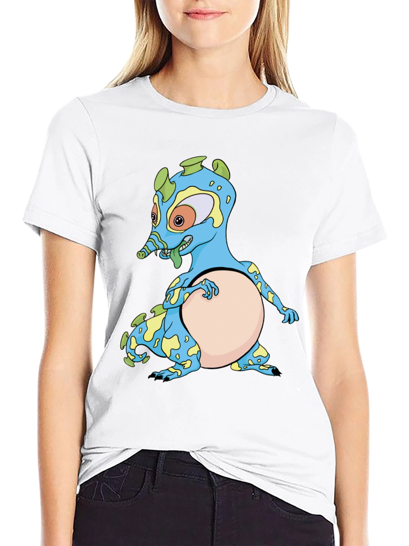 Cartoon Creature Black T-Shirt