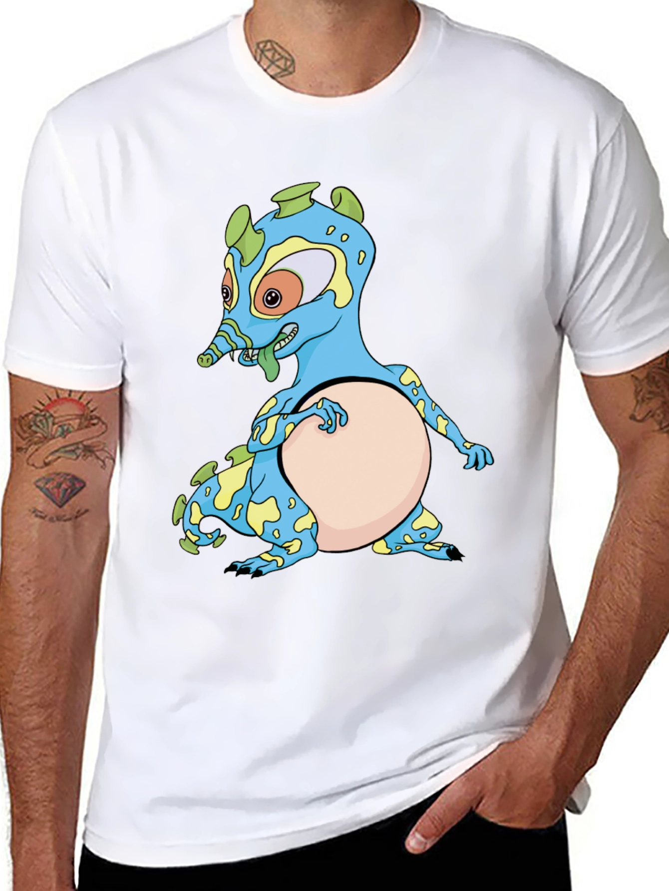 Cartoon Creature Black T-Shirt