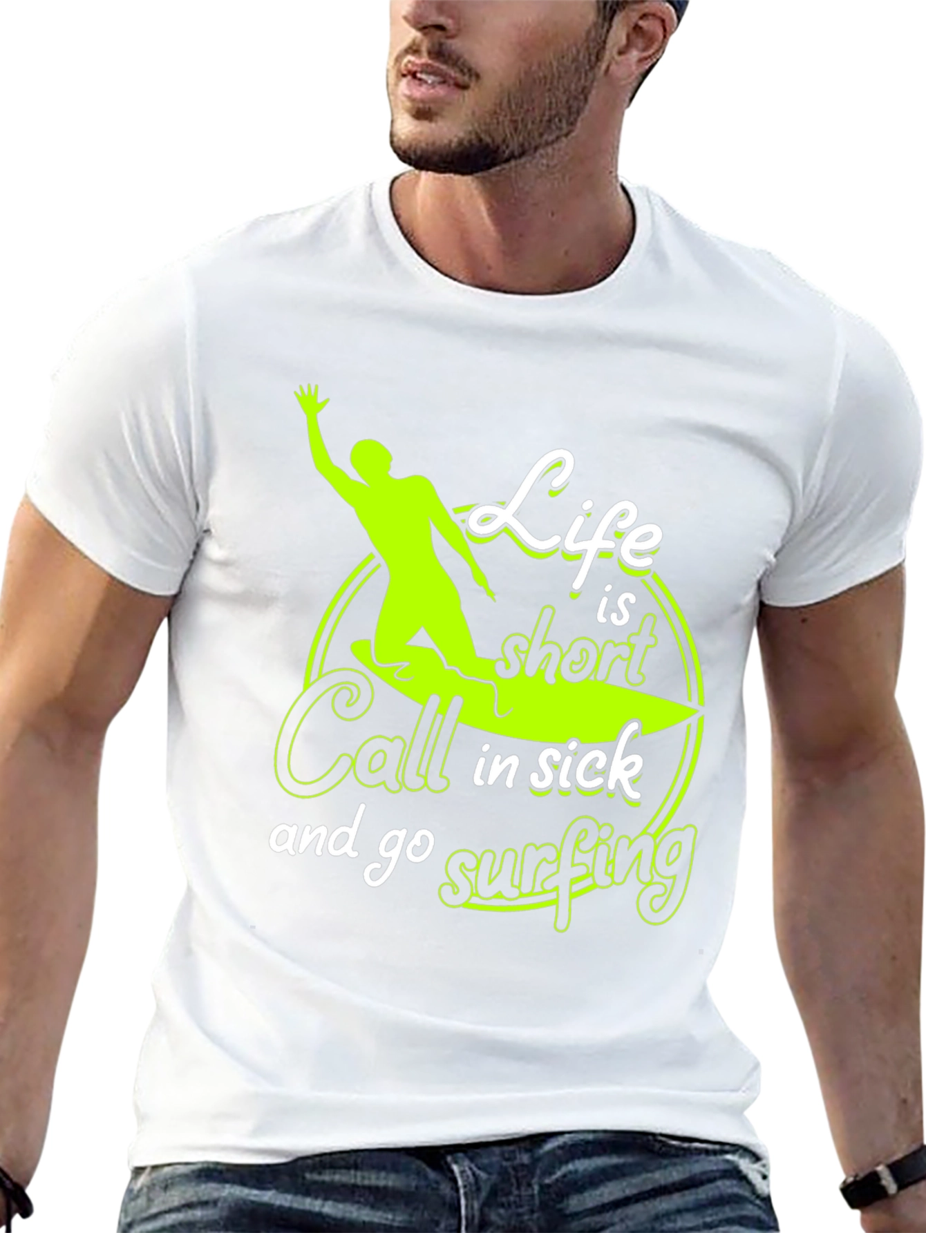 Life is Short Surfing Graphic T-Shirt