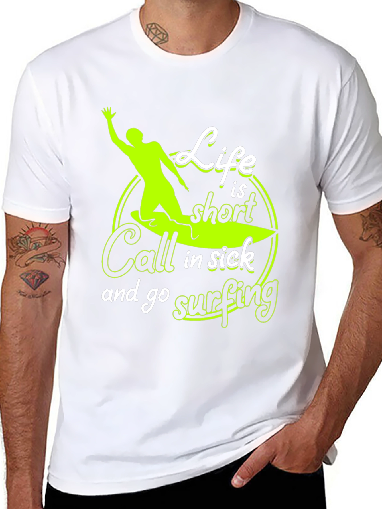 Life is Short Surfing Graphic T-Shirt