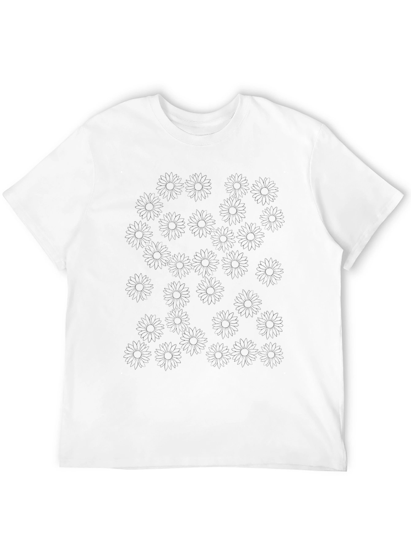 Black Floral Print Crew Neck T-Shirt