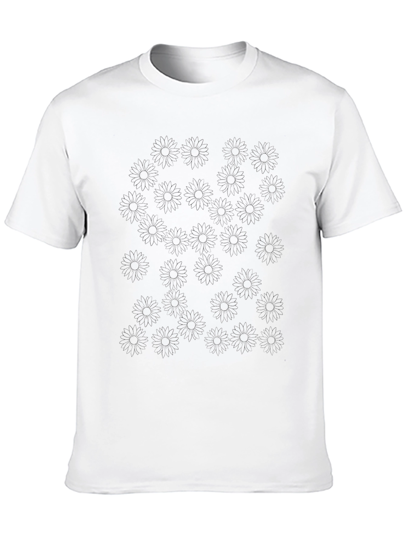 Black Floral Print Crew Neck T-Shirt