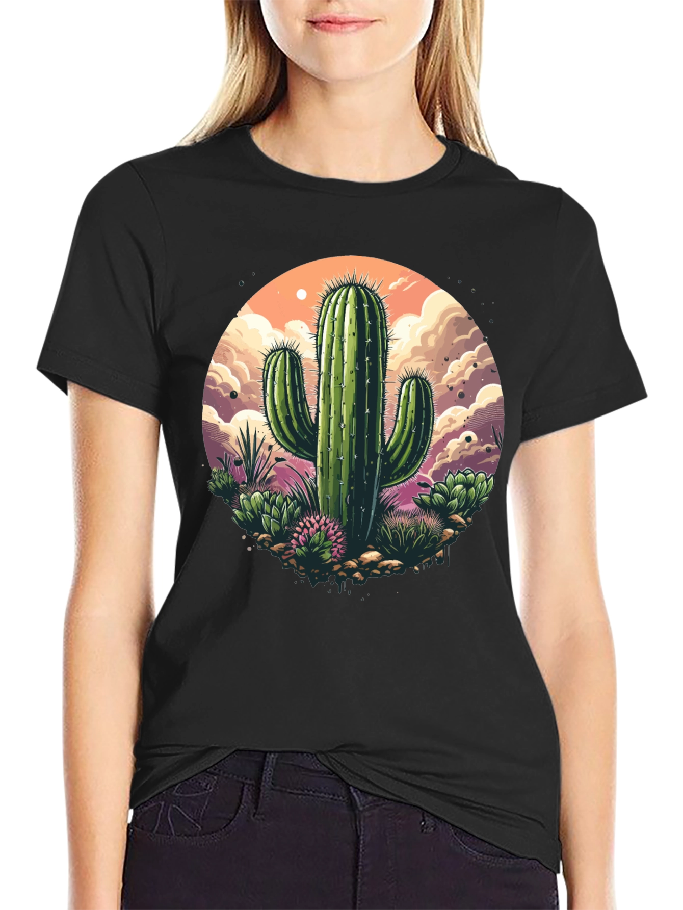 Cactus Graphic T-Shirt - Desert Scene