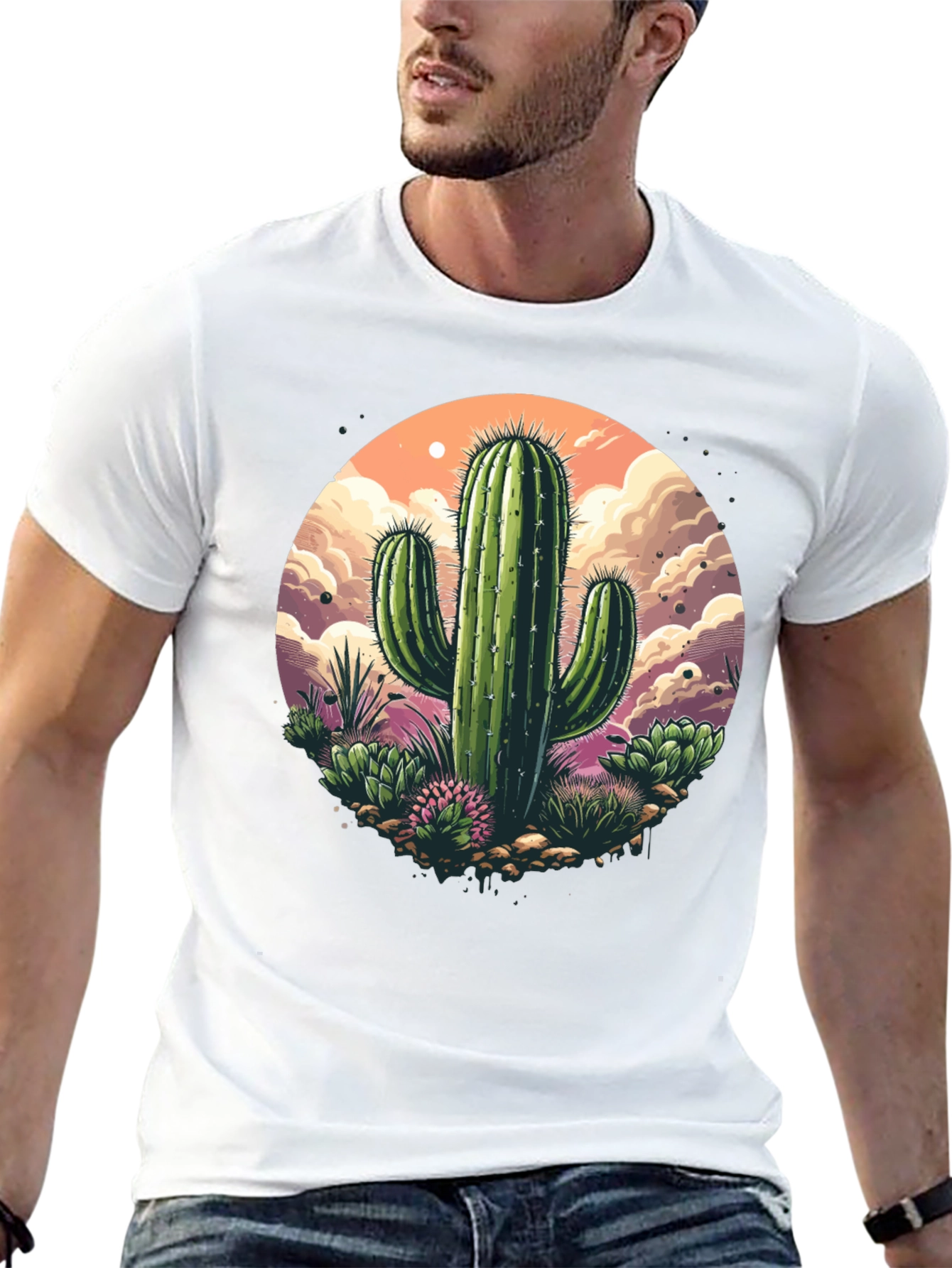 Cactus Graphic T-Shirt - Desert Scene