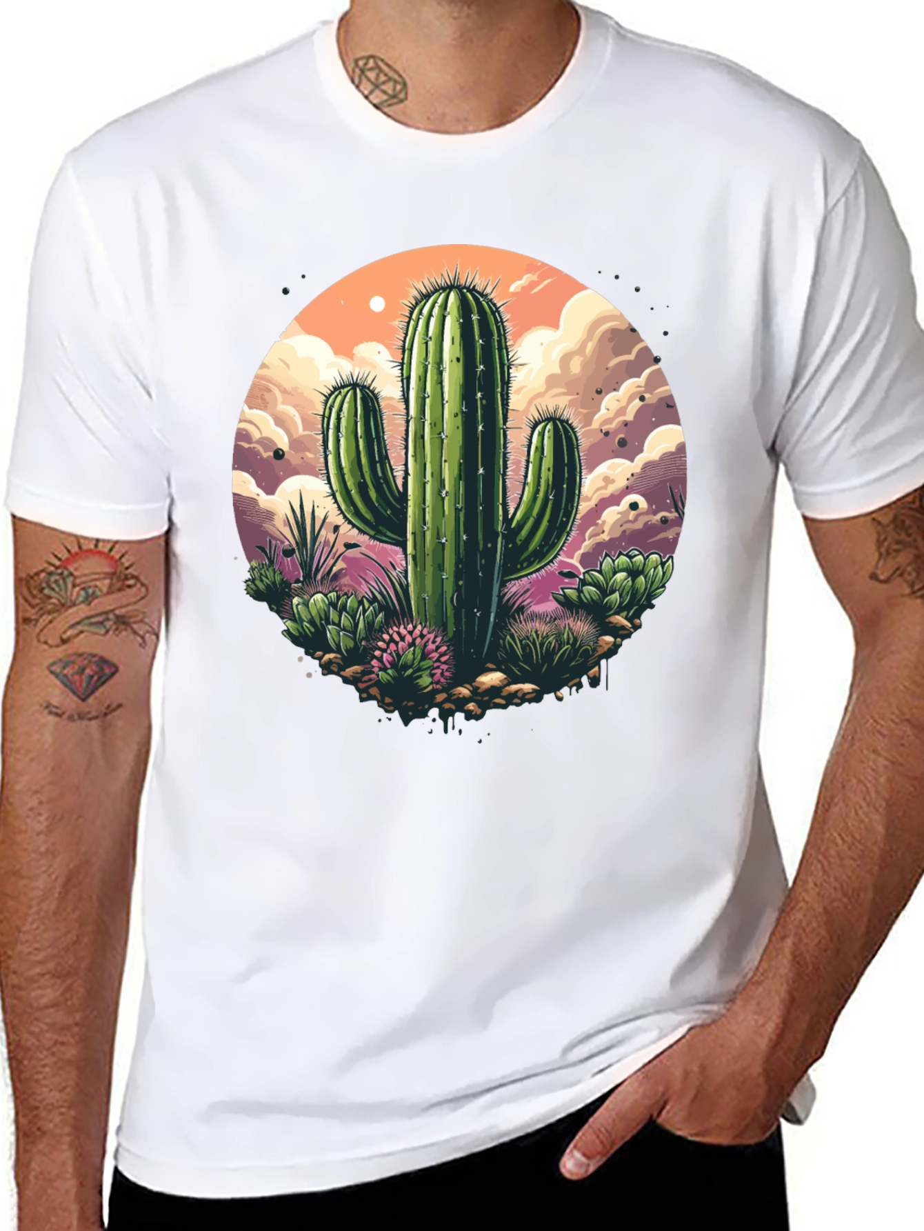 Cactus Graphic T-Shirt - Desert Scene