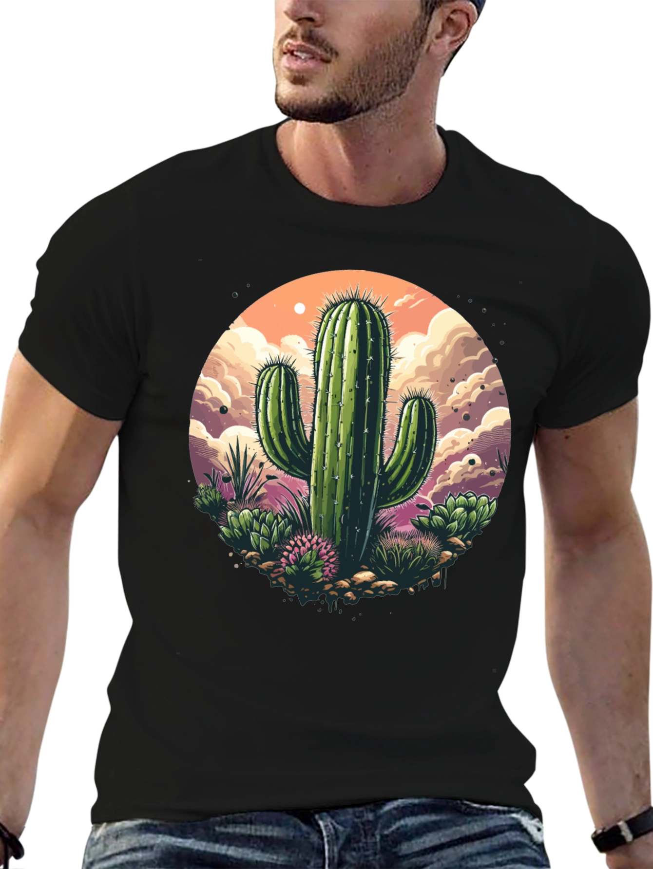 Cactus Graphic T-Shirt - Desert Scene