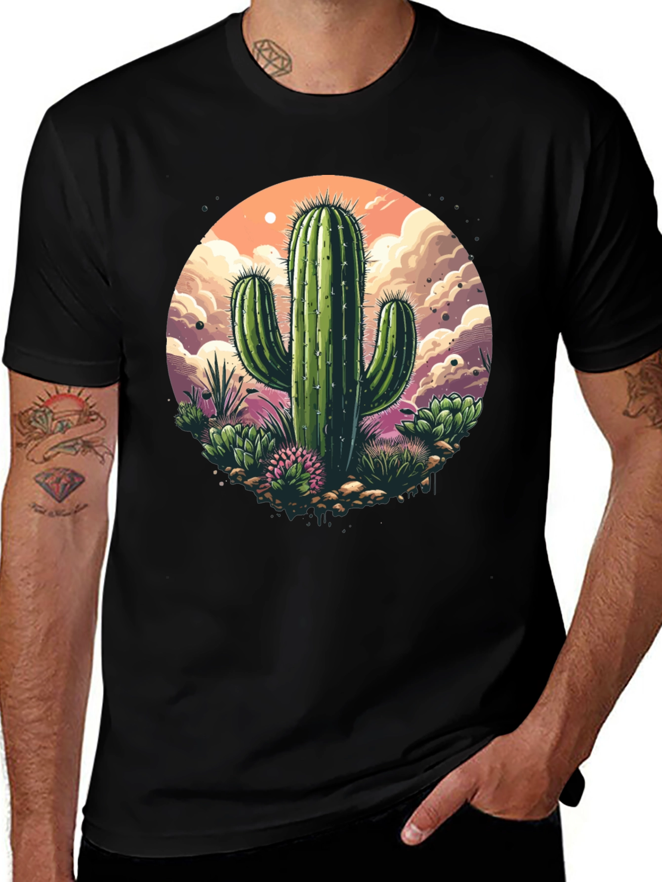 Cactus Graphic T-Shirt - Desert Scene