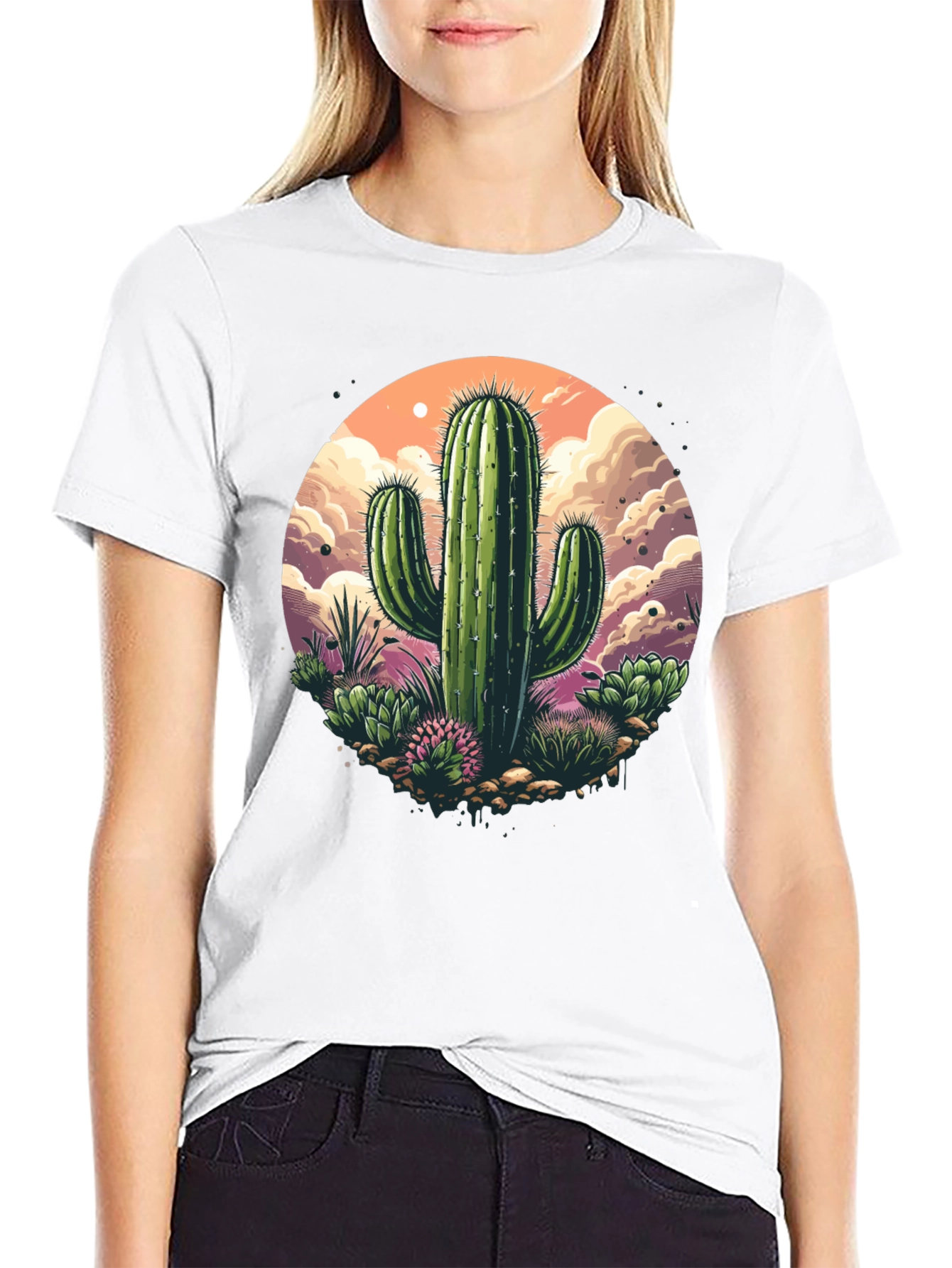 Cactus Graphic T-Shirt - Desert Scene