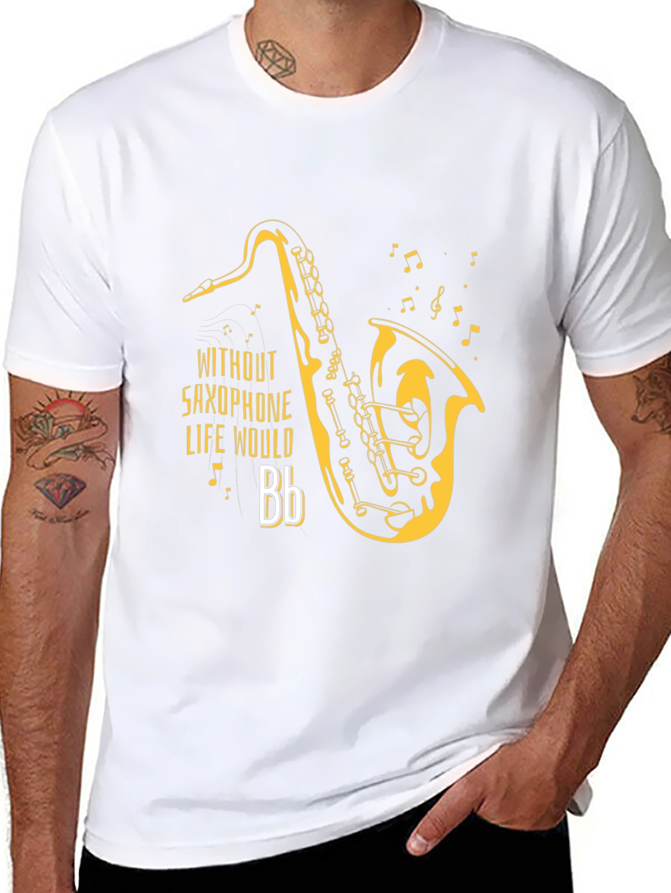 Saxophone T-Shirt - Without Saxophone Life Would Bb