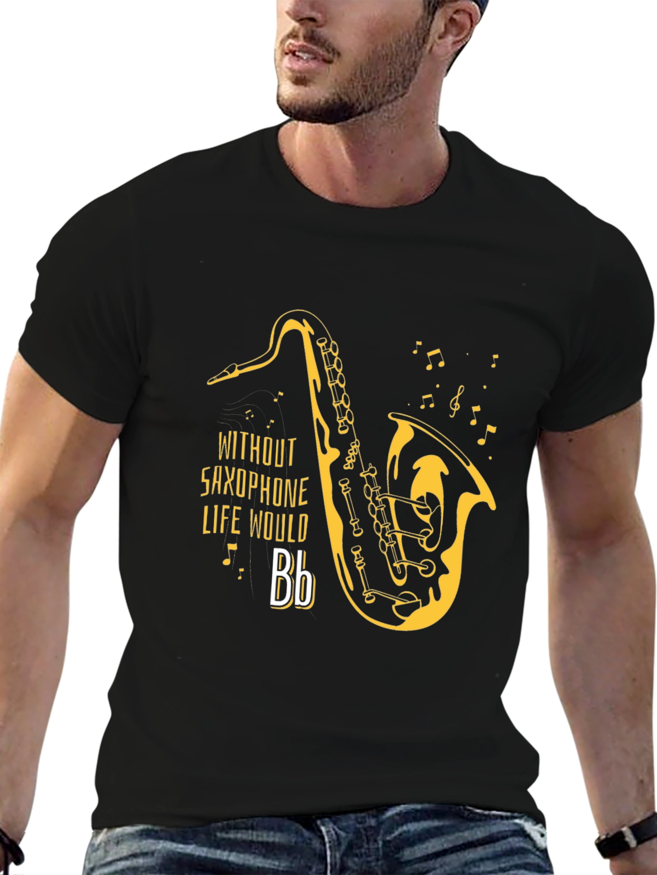 Saxophone T-Shirt - Without Saxophone Life Would Bb