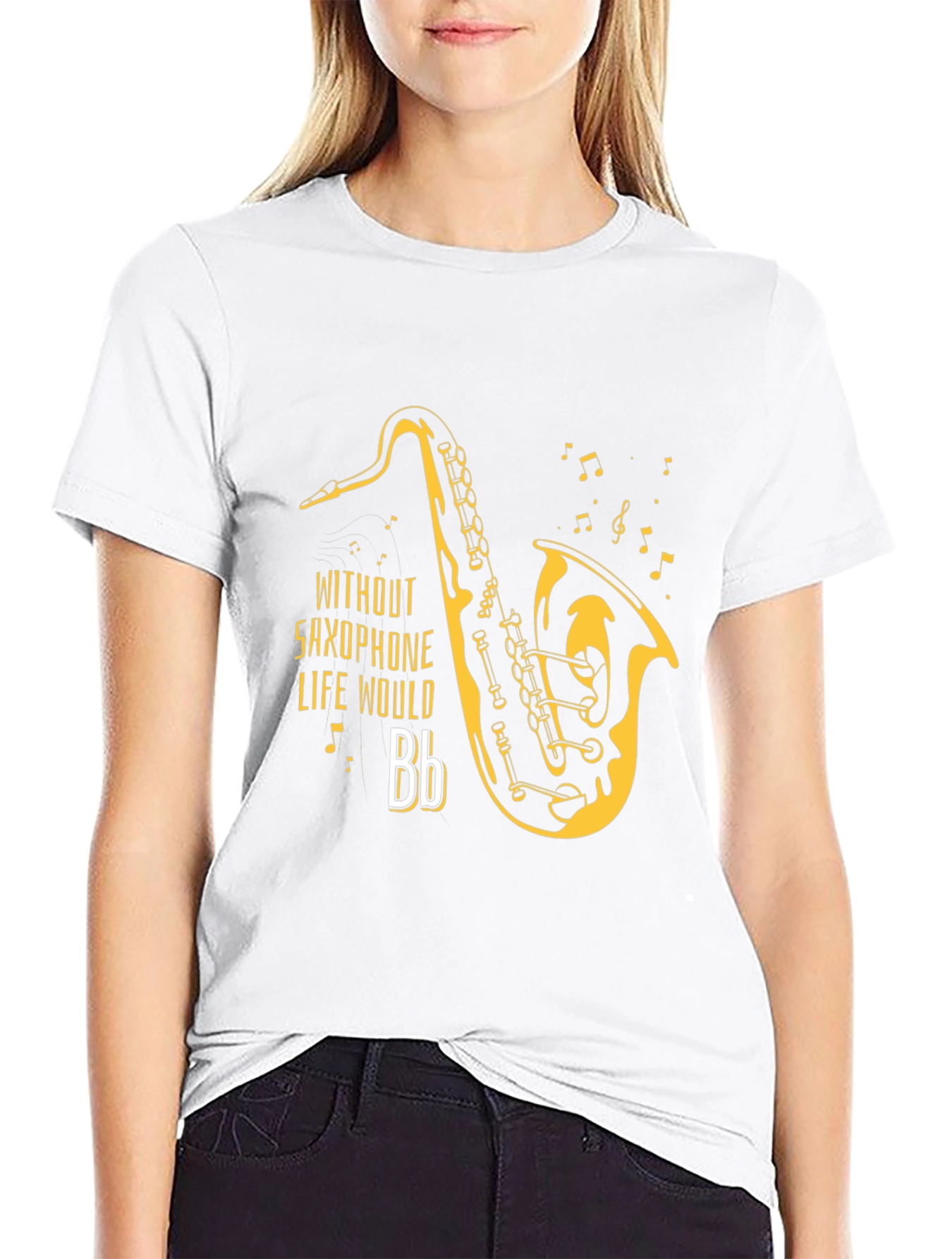 Saxophone T-Shirt - Without Saxophone Life Would Bb