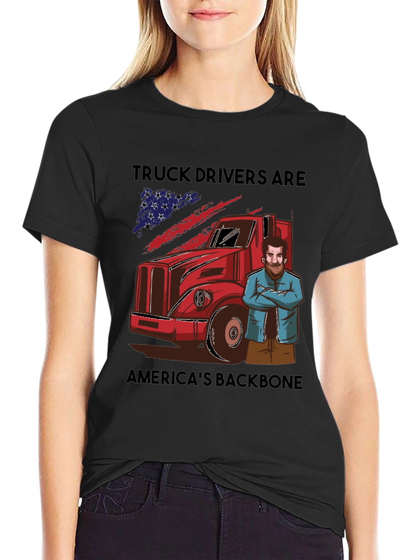 Truck Drivers Americas Backbone Graphic Tee