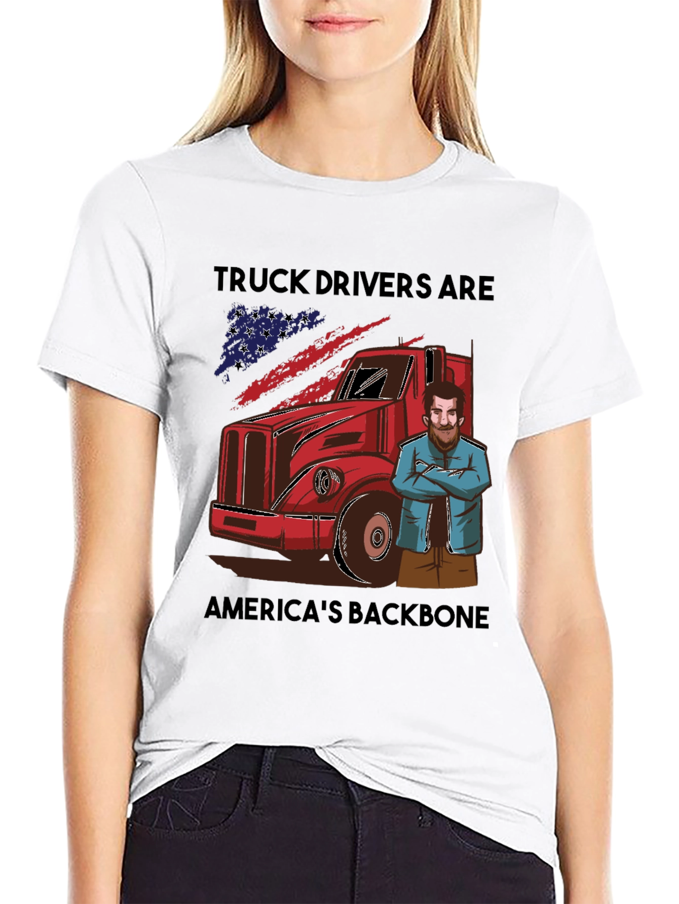 Truck Drivers Americas Backbone Graphic Tee
