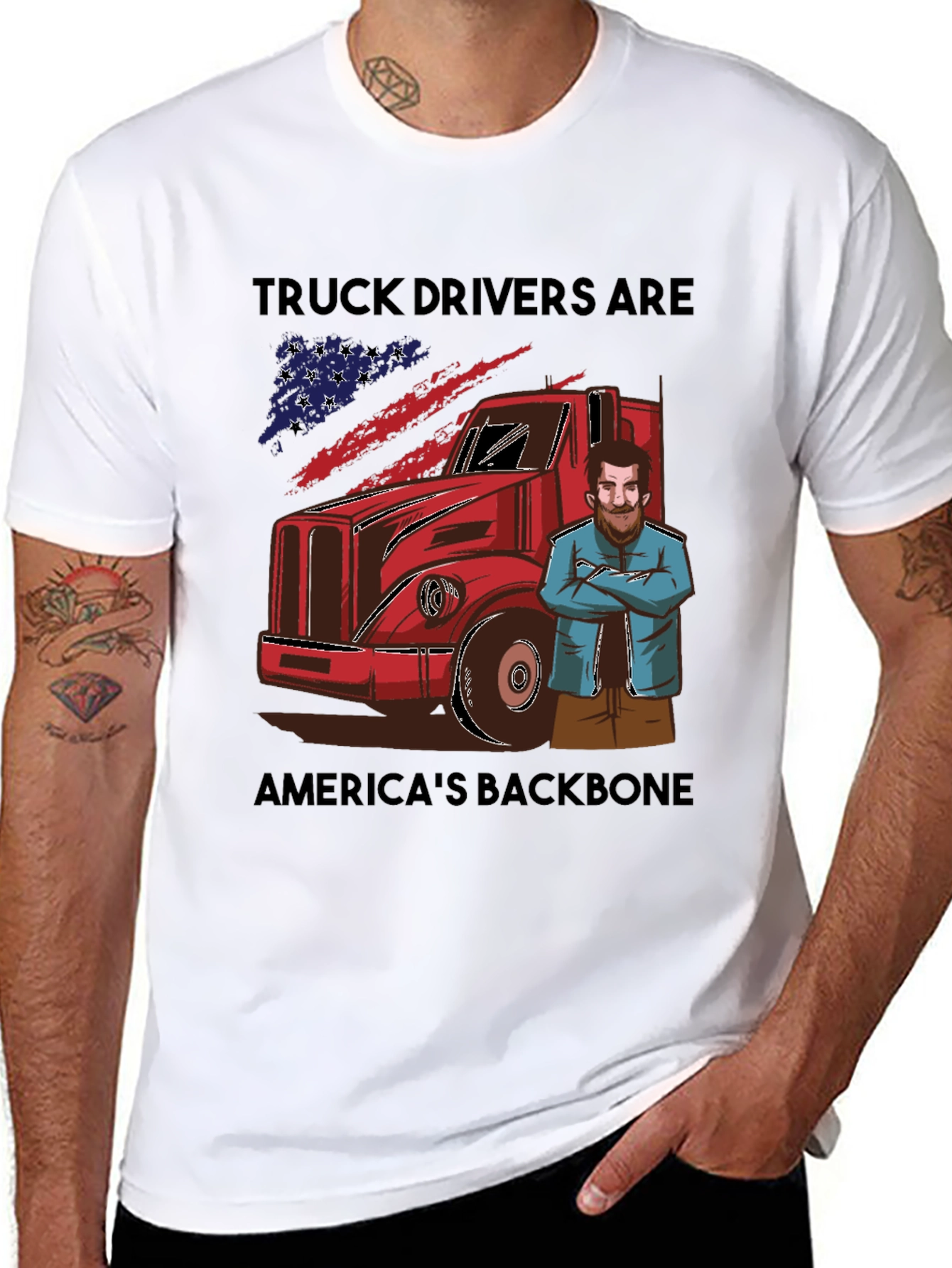 Truck Drivers Americas Backbone Graphic Tee