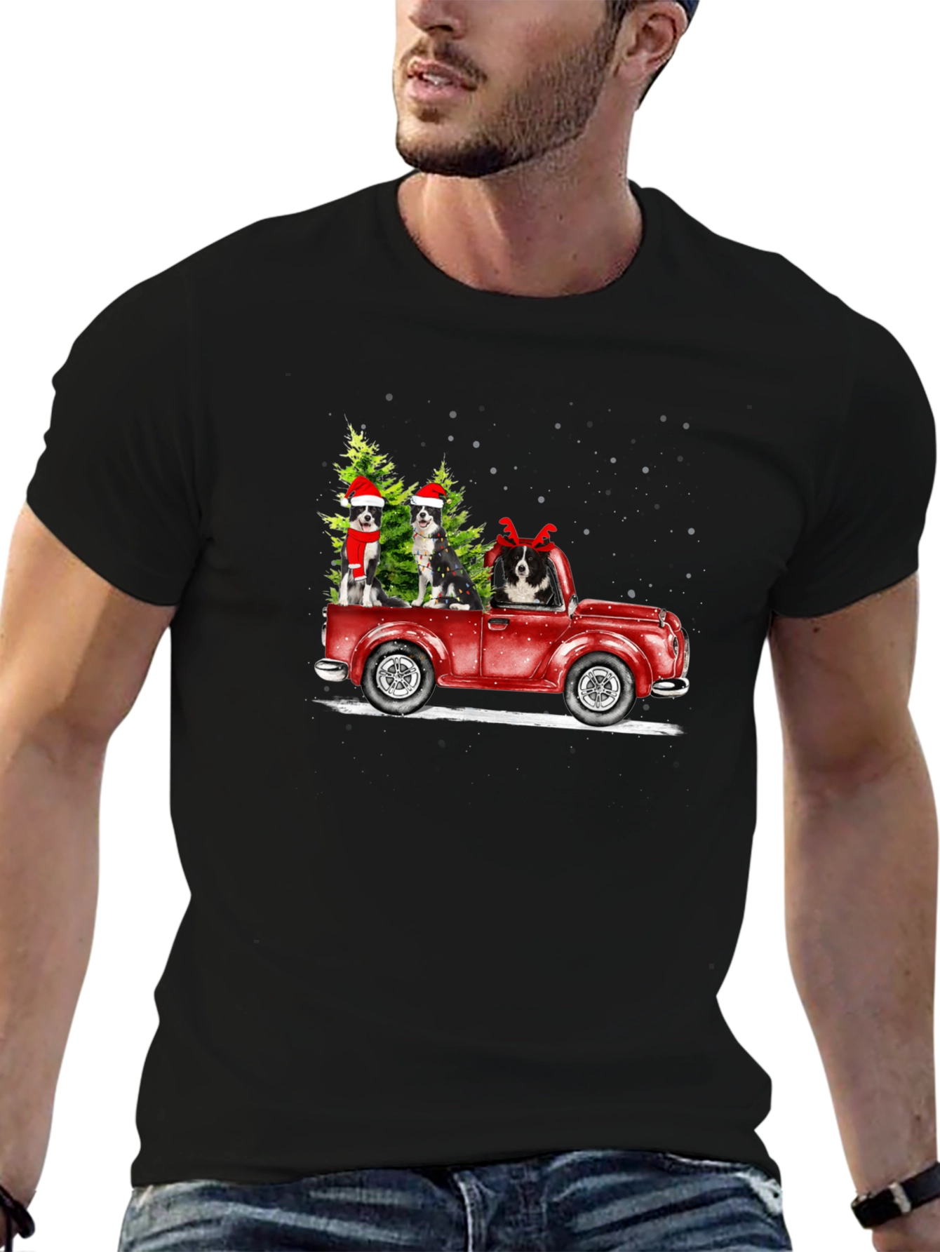 Holiday Dogs in Truck T-Shirt