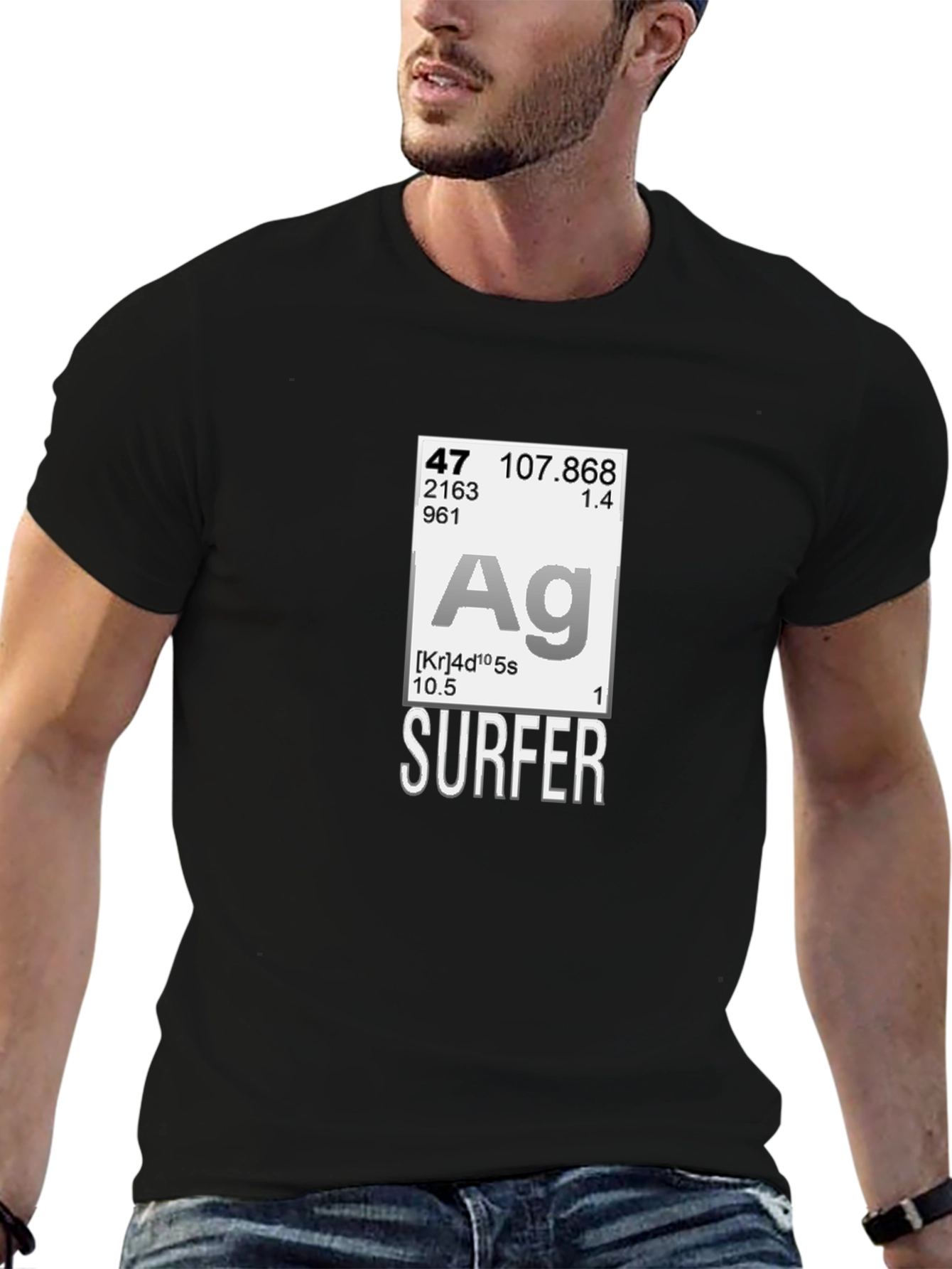Surfer Periodic Table T-Shirt - Chemistry Element Style
