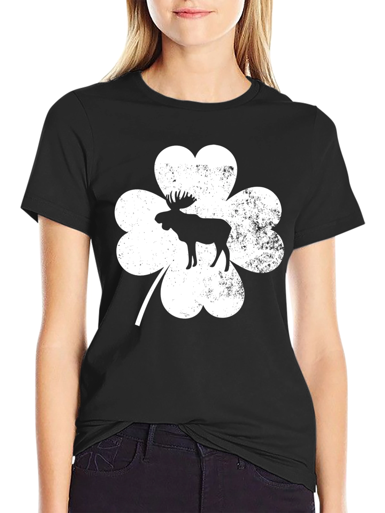 Moose Shamrock Graphic T-Shirt - St. Patricks Day Tee