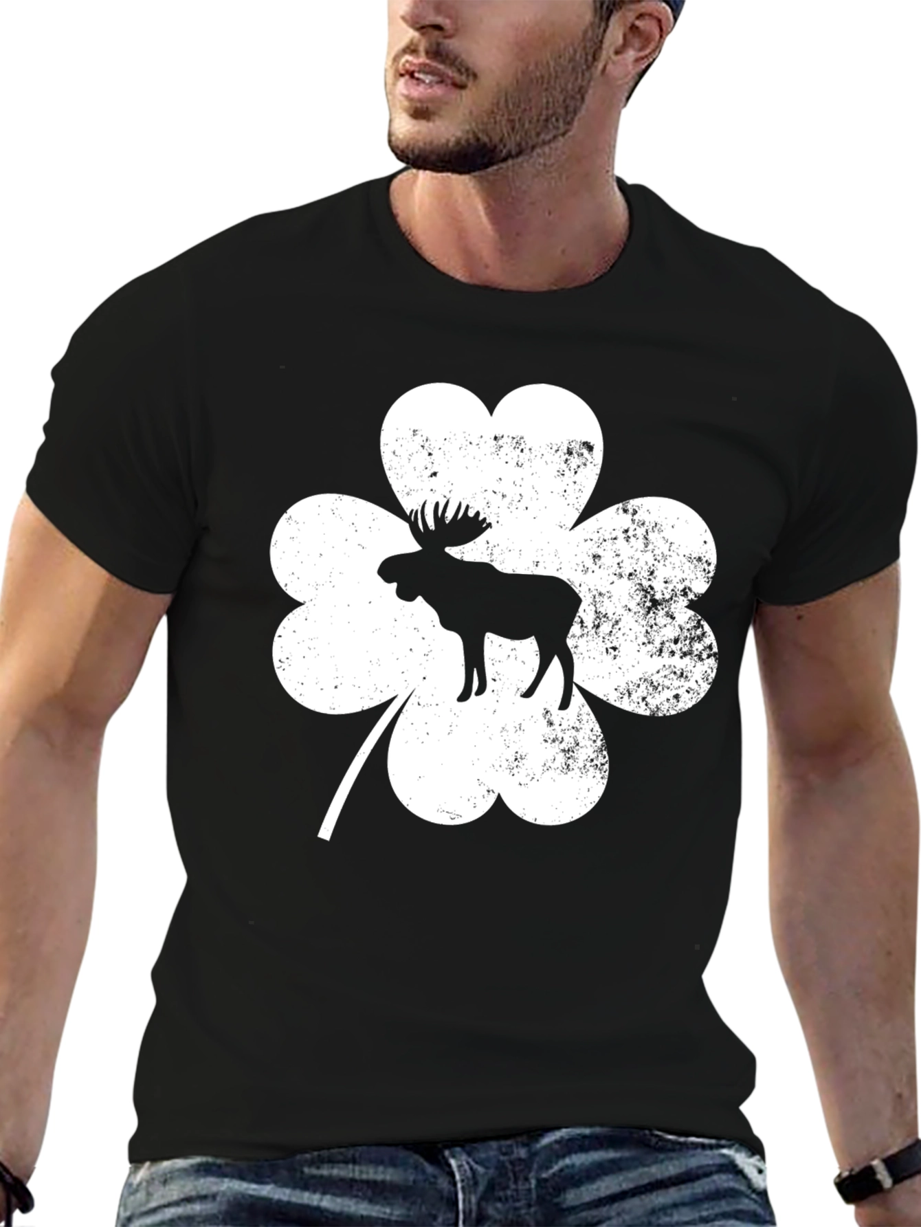 Moose Shamrock Graphic T-Shirt - St. Patricks Day Tee