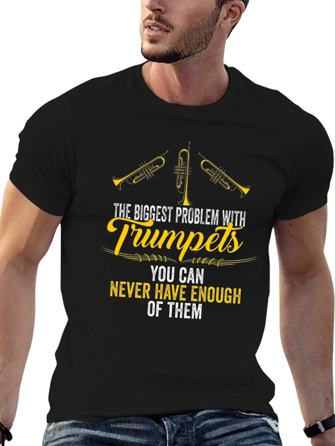 Trumpet Lover Black Graphic T-Shirt