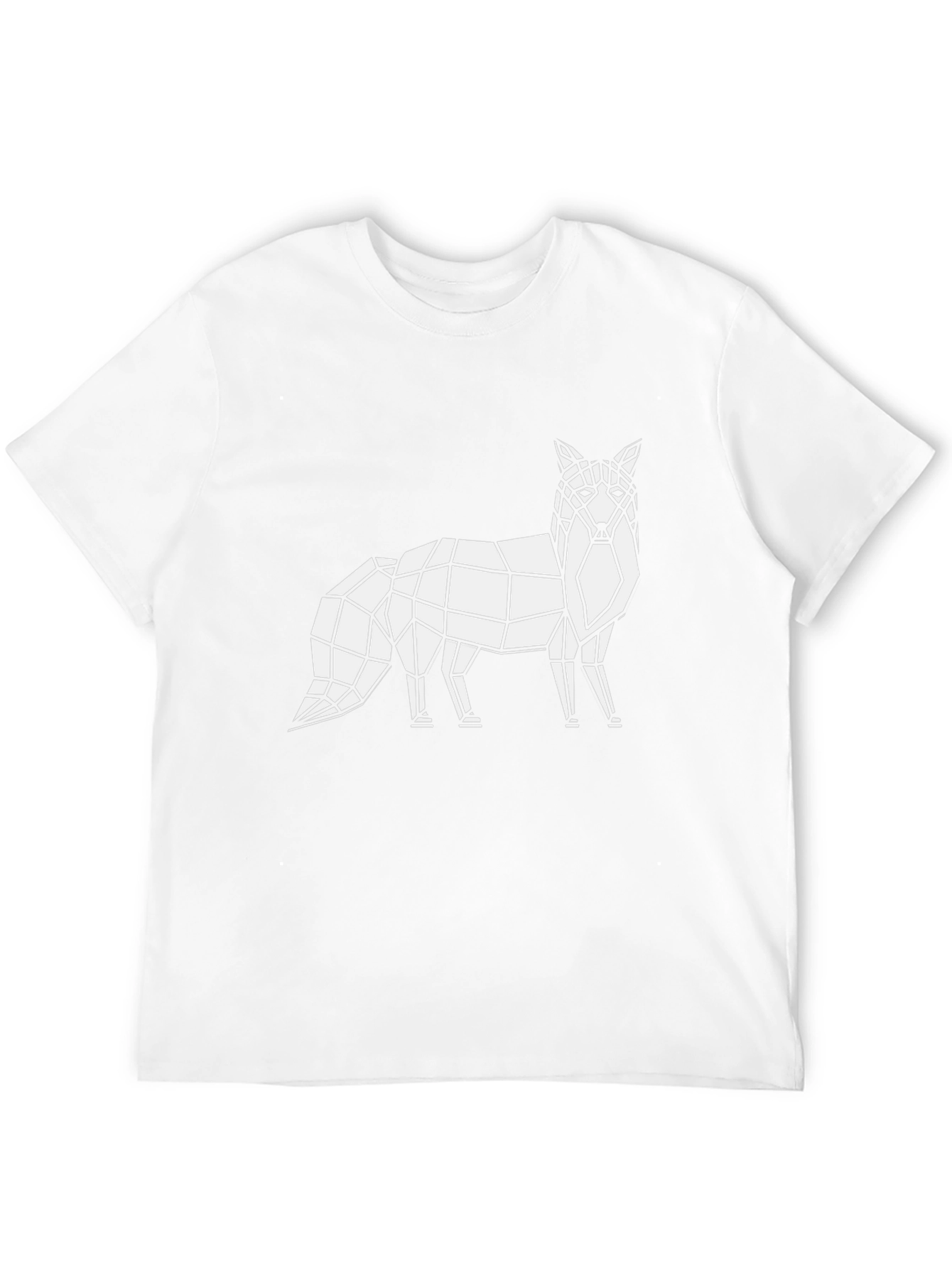 Geometric Fox Graphic Tee - Black Cotton T-Shirt