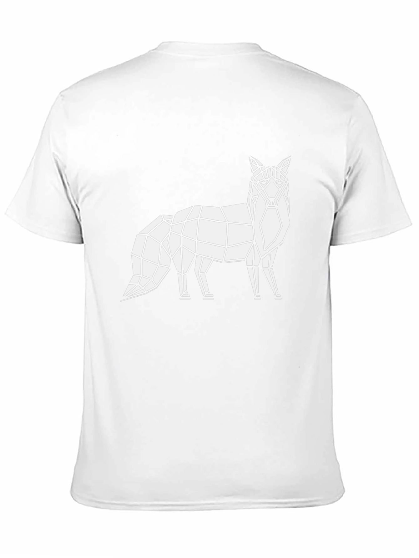 Geometric Fox Graphic Tee - Black Cotton T-Shirt