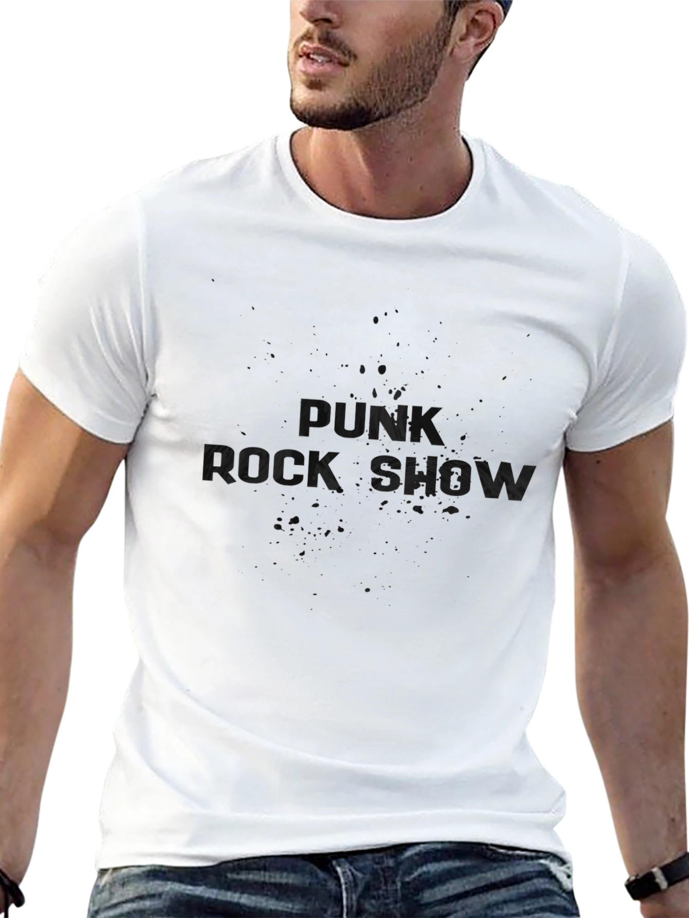 Mens Black Graphic T-Shirt - Rock Show