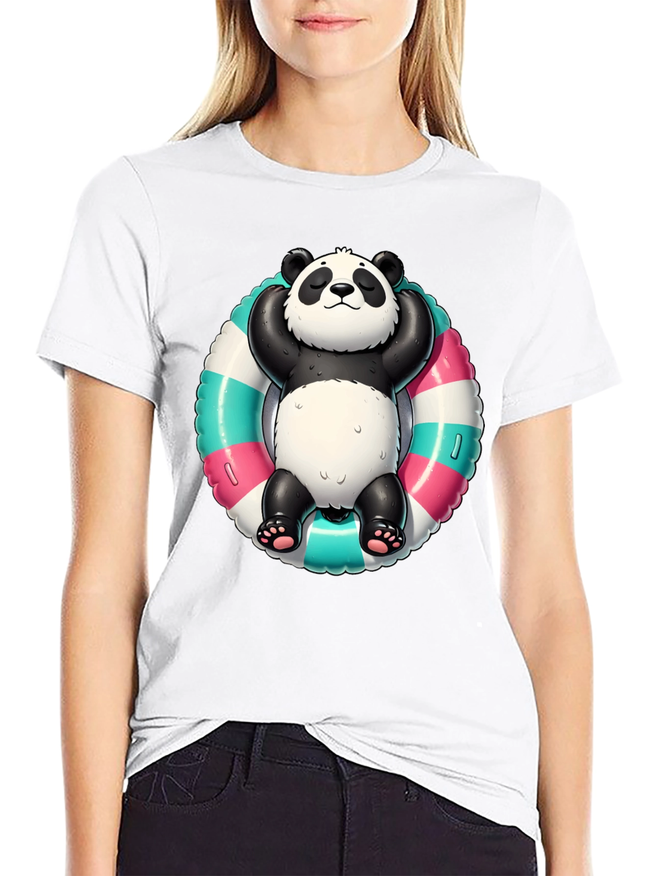 Panda Pool Float T-Shirt - Relaxed Style