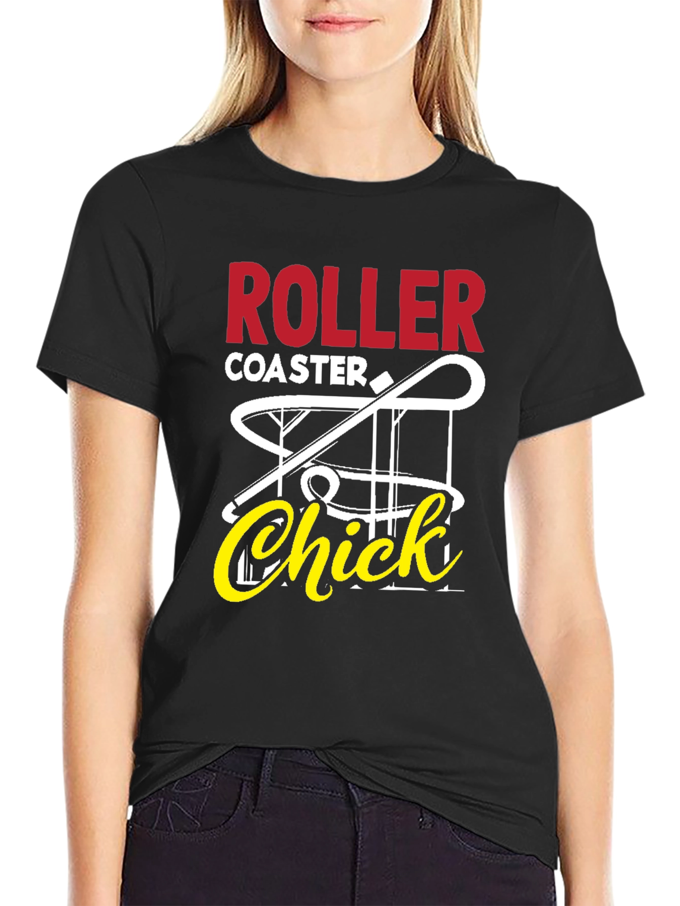 Roller Coaster Chick Graphic T-Shirt