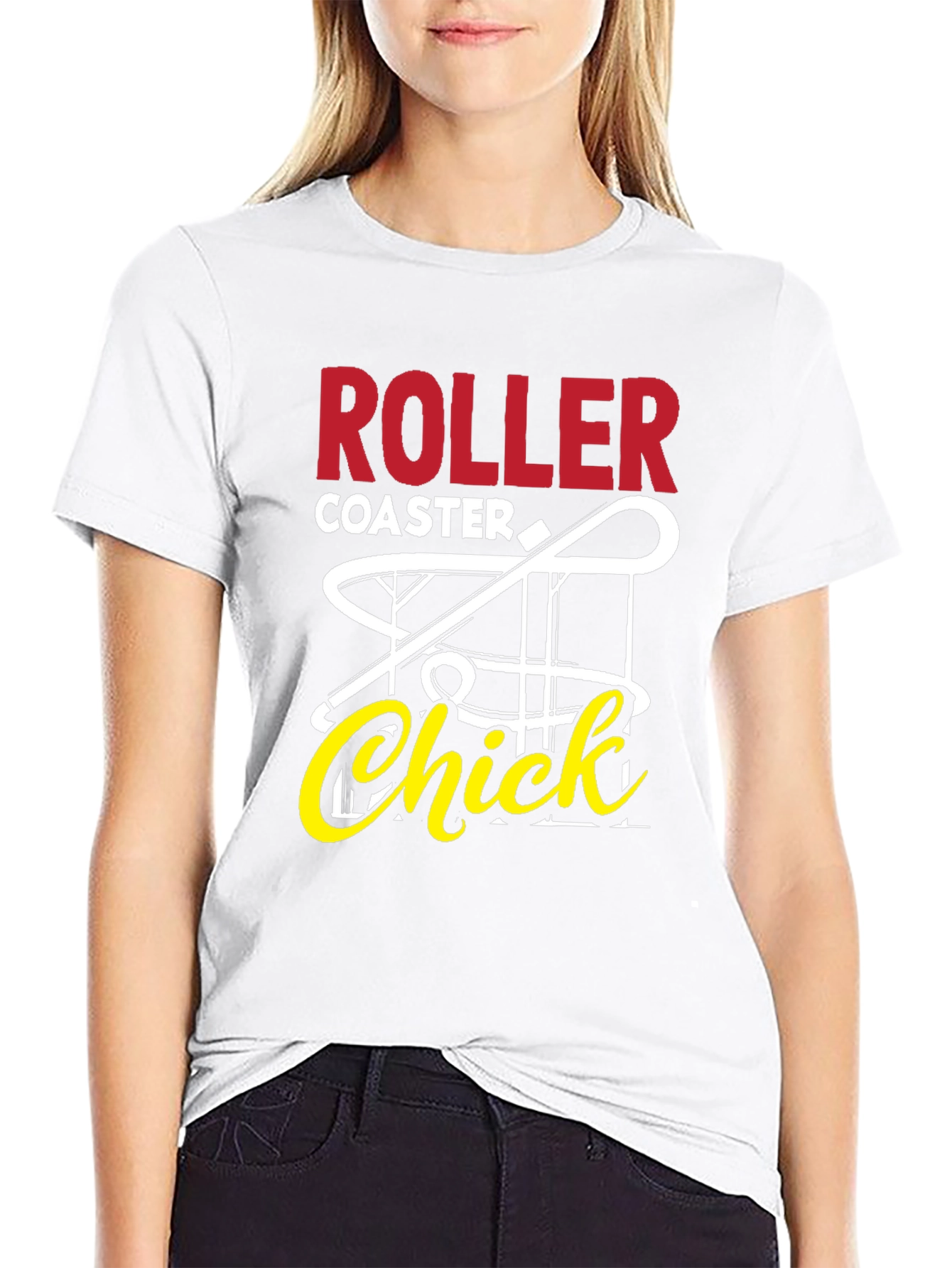 Roller Coaster Chick Graphic T-Shirt