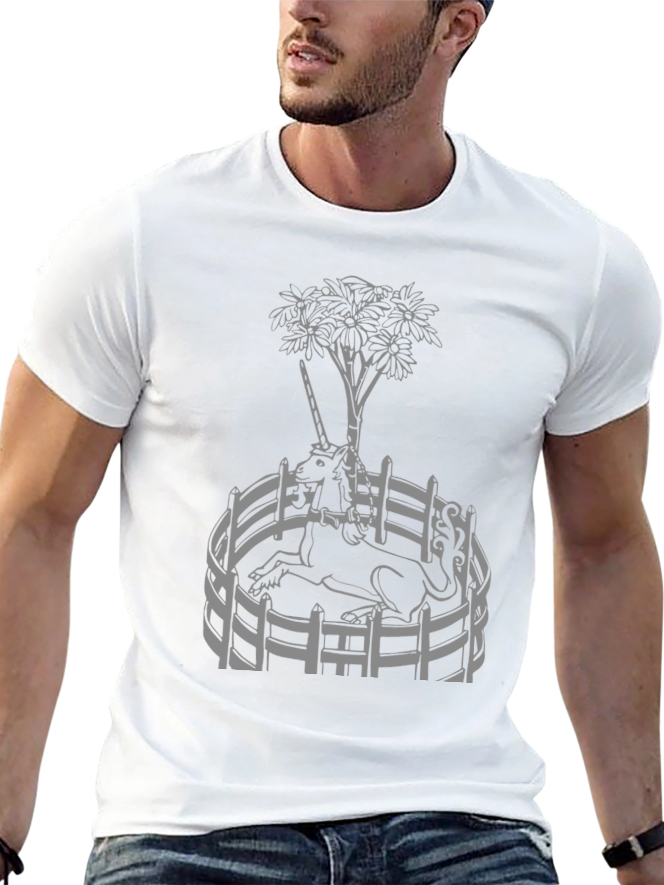 Unicorn Garden Graphic Tee - Black