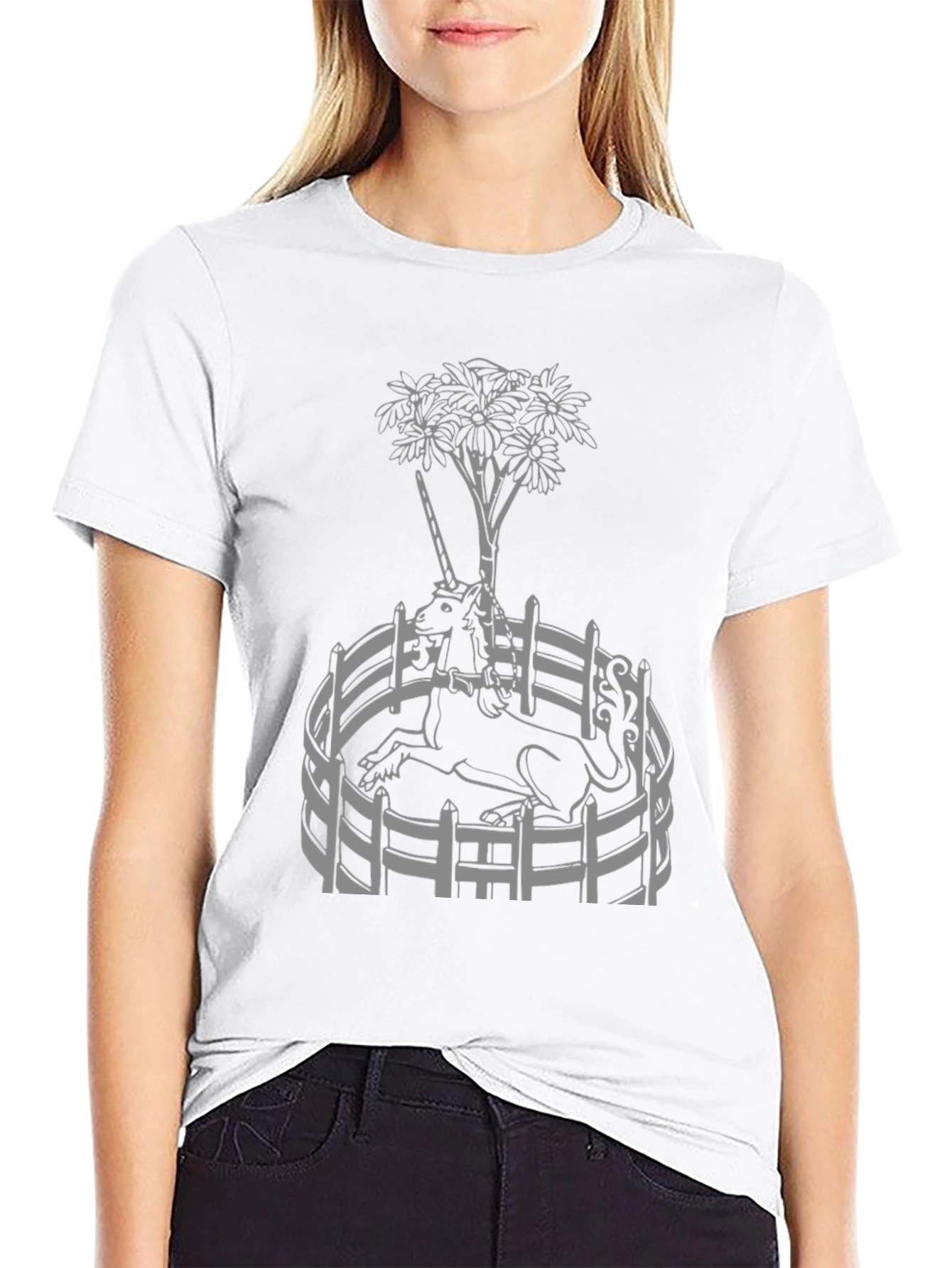 Unicorn Garden Graphic Tee - Black